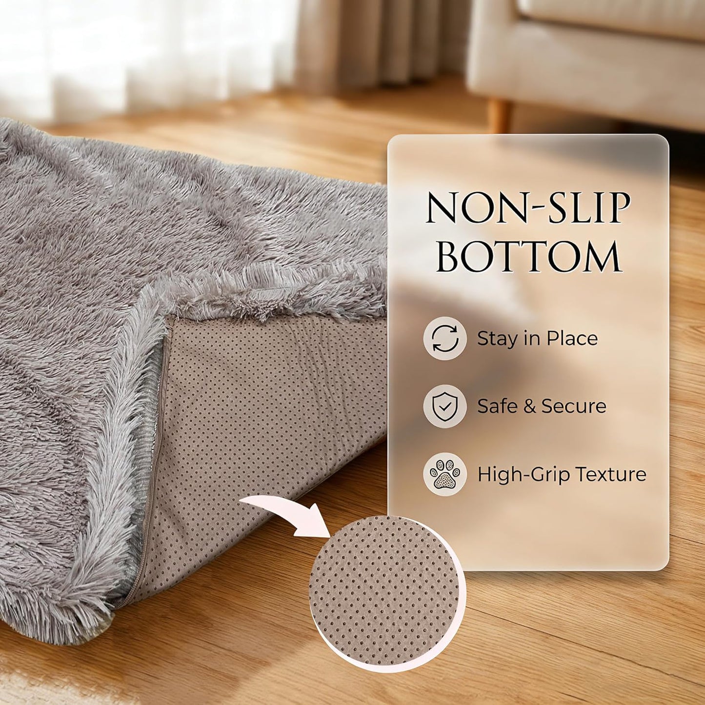 Elevated Dog Bed 37.4" x 28.5"x9.8”,Mid-Century Modern Raised Wooden Dog Bed Frame and Mattress for Large Pets up to 80lbs