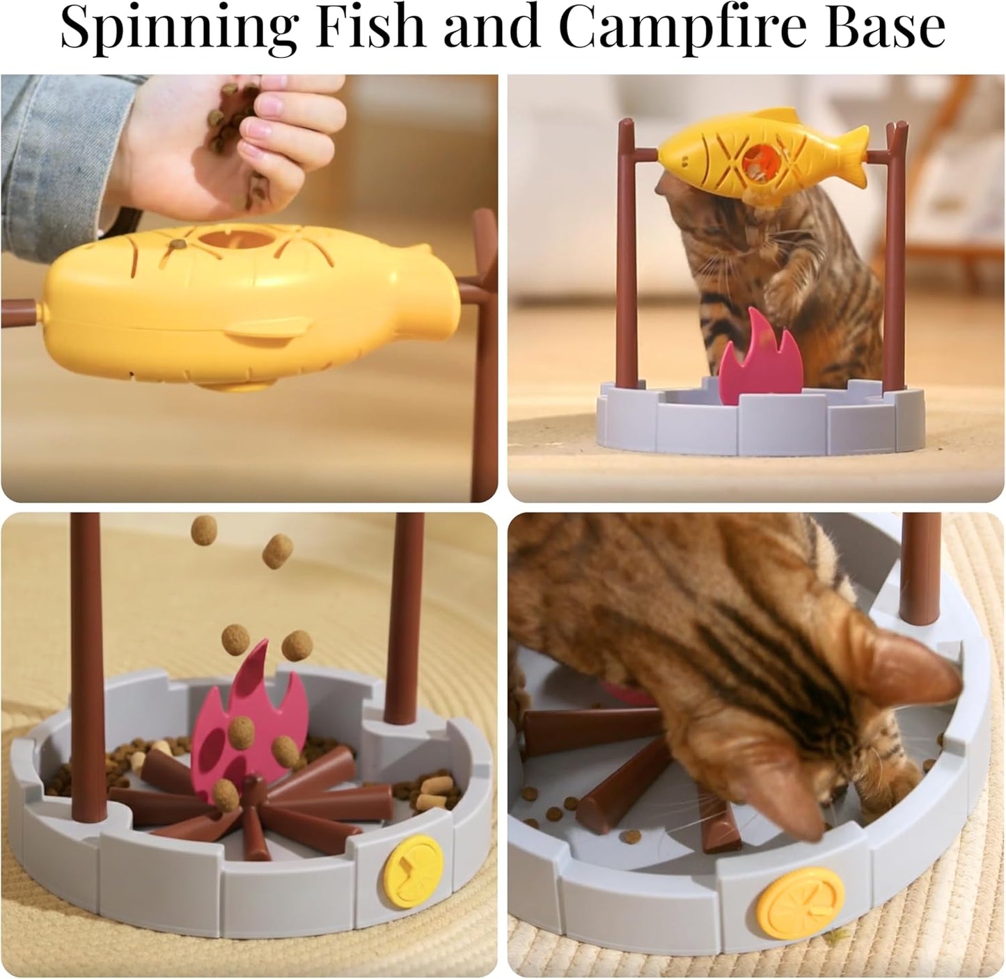 PetPals Cat Slow Feeder, Treat Dispenser - Interactive Cat Puzzle Toy for Small Pets & Kittens, Mental Stimulation Pet Food Feeding Toy, Dry Food Dispensing Cat Toy