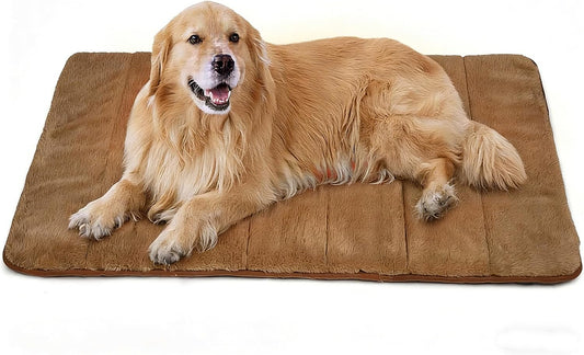 Dog Crate Pad for X Large Dog - 41x27 Memory Foam Dog Bed, Washable & Anti-Slip Dog Bed Mat, Ultra Soft Kennel Pad for Dogs Cozy Sleeping Mat, Khaki