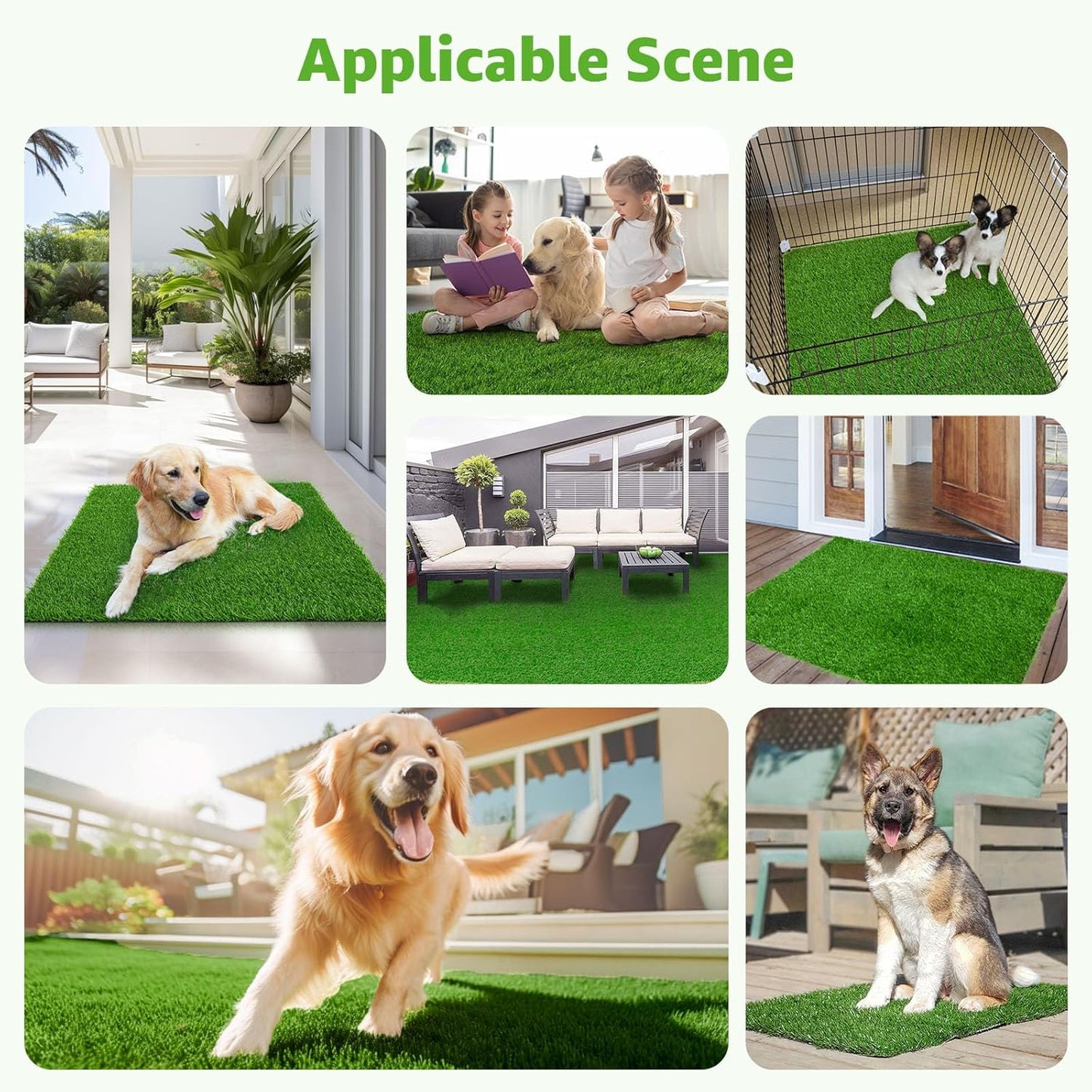Artificial Dog Grass Pee Pad 20”x 25” 2 Pack, Grass Pad for Dogs Indoor Potty Training, Replacement Turf for Puppy, Washable Reusable Realistic Fake Grass Mat