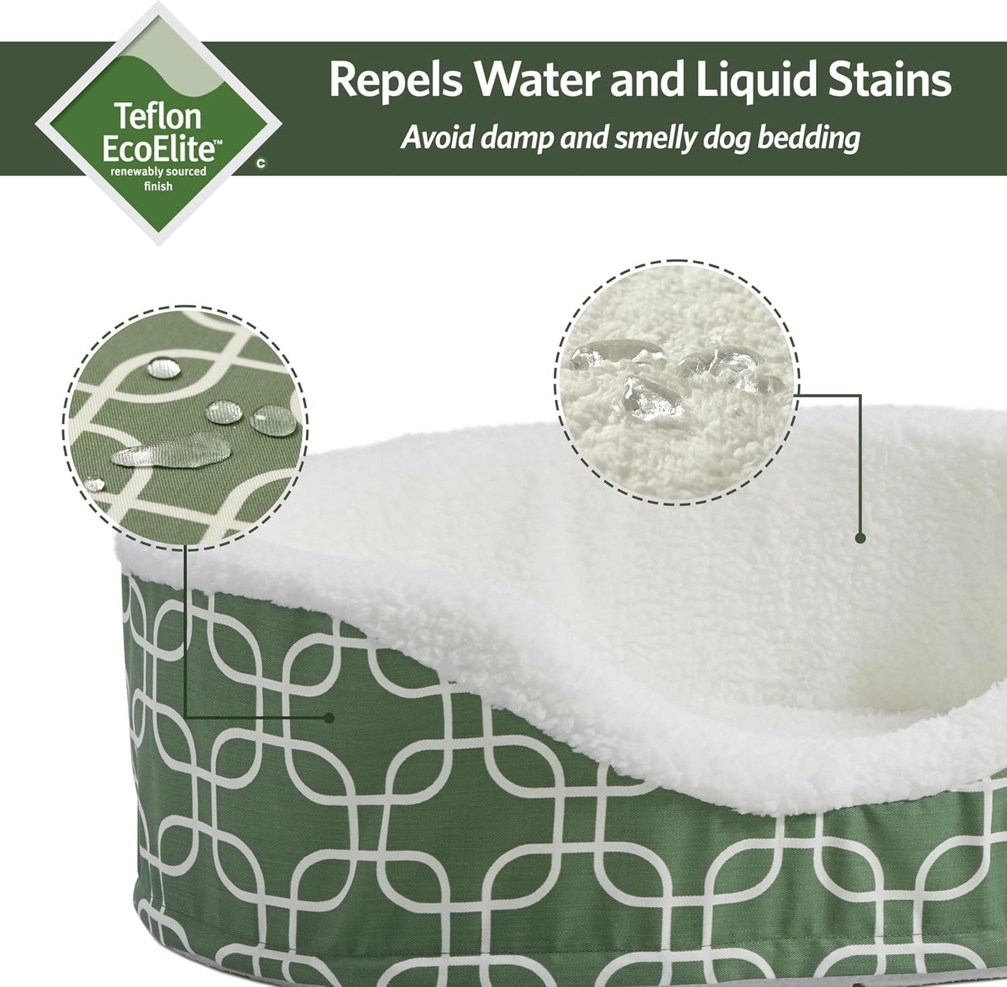 MidWest Homes for Pets Orthoperdic Egg-Crate Nesting Pet Bed w/Teflon Fabric Protector, XS Green