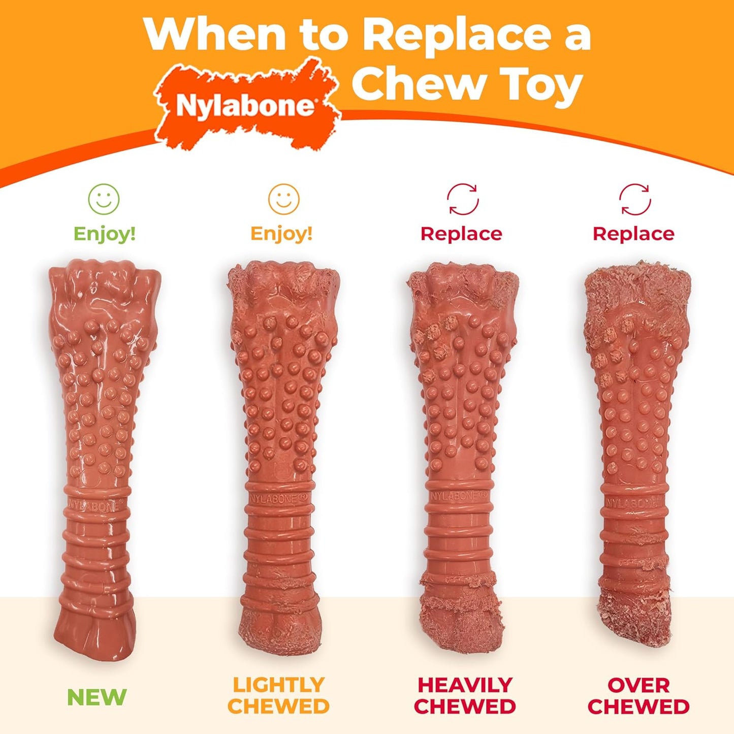 Nylabone Original Bone Power Chew Toy Value Pack for Dogs, Durable Dog Toys for Aggressive Chewers, Long Lasting Chicken, Bacon, and Peanut Butter Flavor, Small Dogs - Up to 25 Ibs, 3 Pack