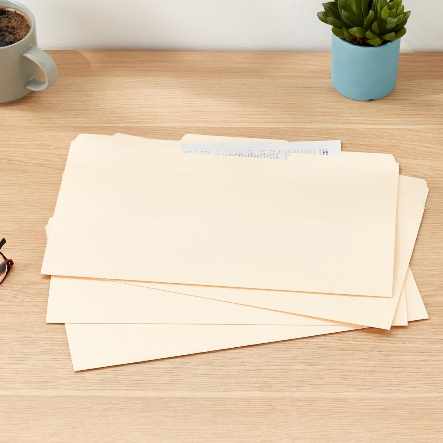 Amazon Basics Sturdy Manila File Folders, 1/3 Tabs in Assorted Positions for Filing and Easy Labeling, Legal Size, 8.5 x 14 inch, 100-Pack
