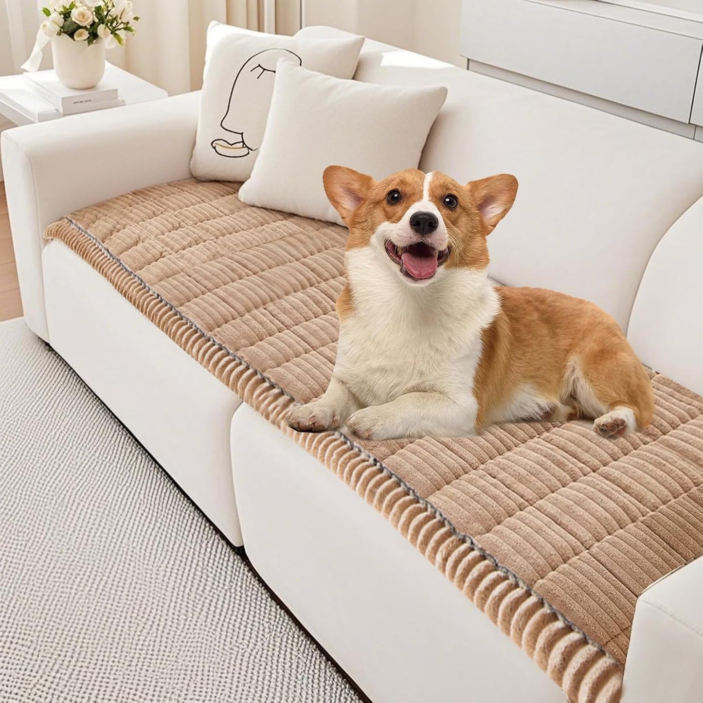 PHOPHO Couch Cover for Dogs Washable, Sofa Cover Protector for l Shape, Non Slip Dog Blanket Cover, Friendly Pet Mat Bed for Outdoor, Soft, 27.6" x 70.86"