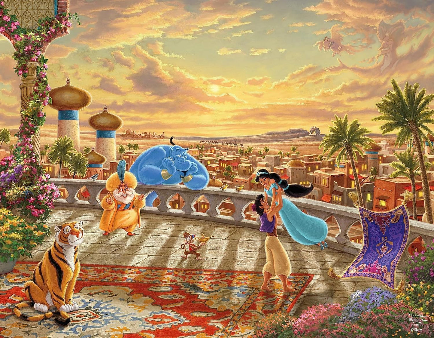 Ceaco - Thomas Kinkade Disney Princess 4 Pack 500 Piece Jigsaw Puzzles Multi Pack for Adults and Teens
