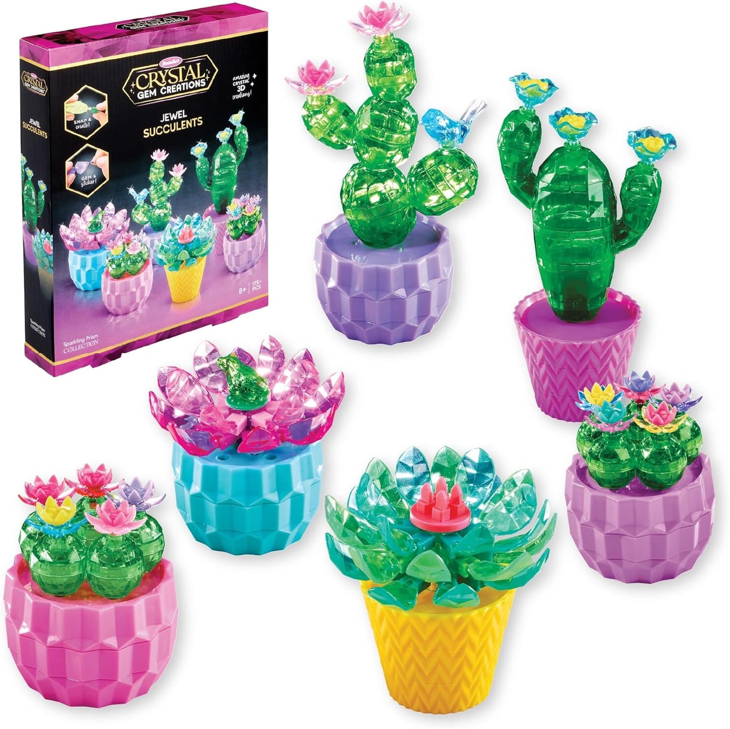 Crystal Gem Creations Jewel Succulents Kit by RoseArt, 175+ Pieces, Great for Adults, Tweens and Children Ages 8+