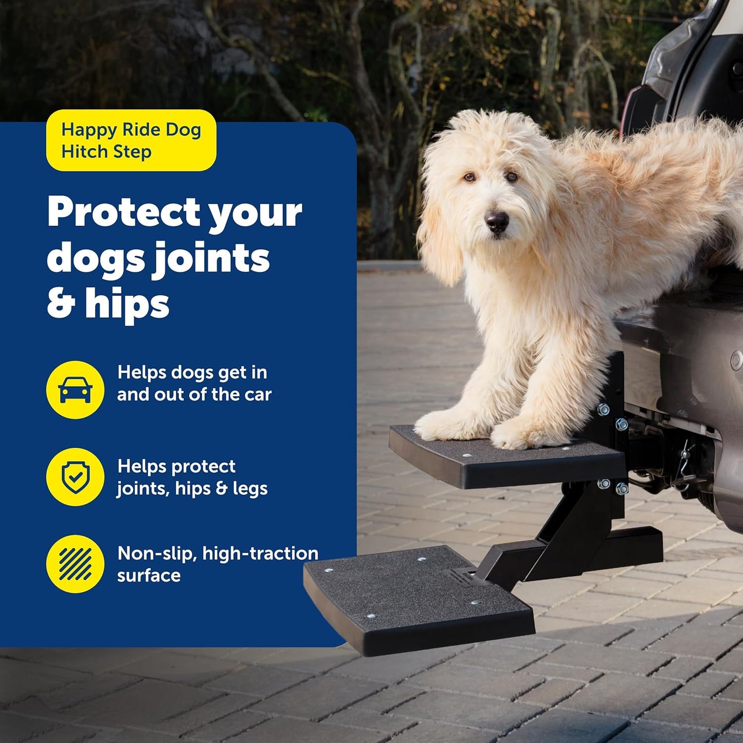 PetSafe Happy Ride PupSTEP HitchStep Dog Stairs, Folding Steps for Truck & SUV Hitches, for Medium to Large Dogs