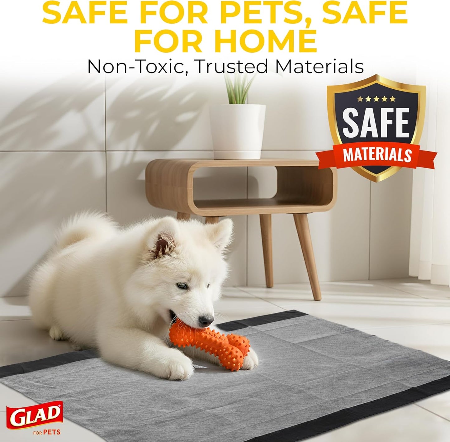 Glad for Pets Extra Large Charcoal Dog Training Pads, Absorbent Leak Proof Pee Pads for Dogs and Puppies, Odor Control Potty Pads with Activated Carbon, 28 x 30 Inches, 30 Count