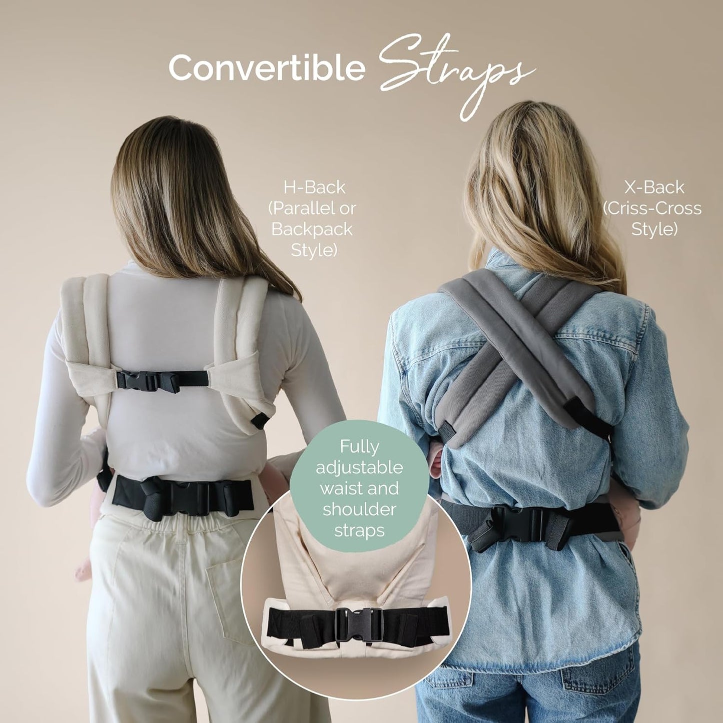 Boba Auri Baby Carrier Newborn to Toddler - 100% Cotton Premium Newborn Carrier, 3 Ergonomic Positions (Front in/Front Out/Back), “M”-Position Baby Carriers with Adjustable Seat (7-45 lbs) - Gray