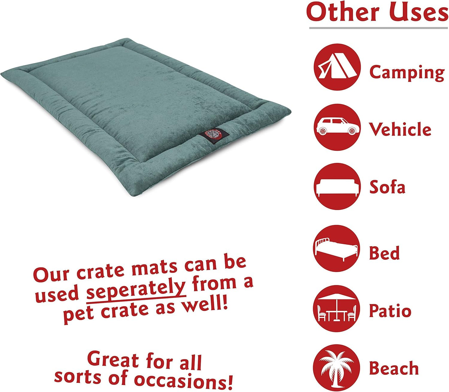 Majestic Pet 720570929944 Villa Crate Dog Bed Mat, Azure Blue, 48"