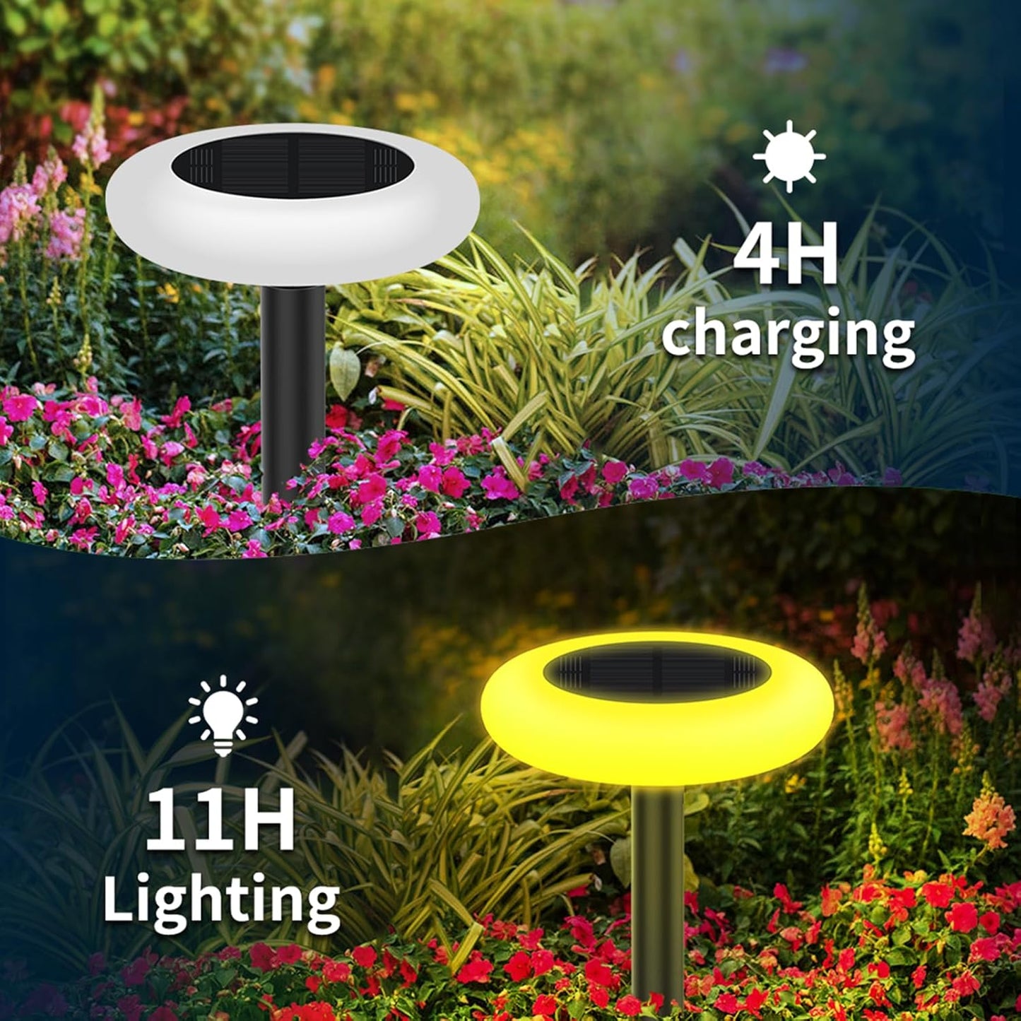 Colorful Solar Lights Outdoor, Color Changing Solar Lights with Remote, Colorize Pathway Lights Solar Garden Lights for Landscape Walkway Patio Yard Pool Garden