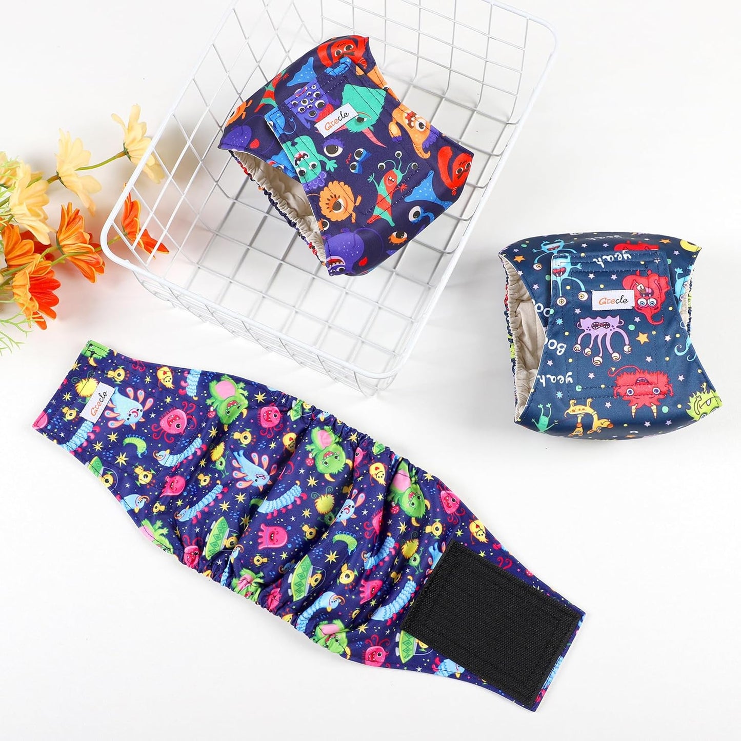 Dog Diapers Male, Belly Bands for Male Dogs, Pack of 5, High Absorbing Extra Small Male Dog Wraps for Doggie & Puppy in Incontinence or Excitable Urination and Training(S)
