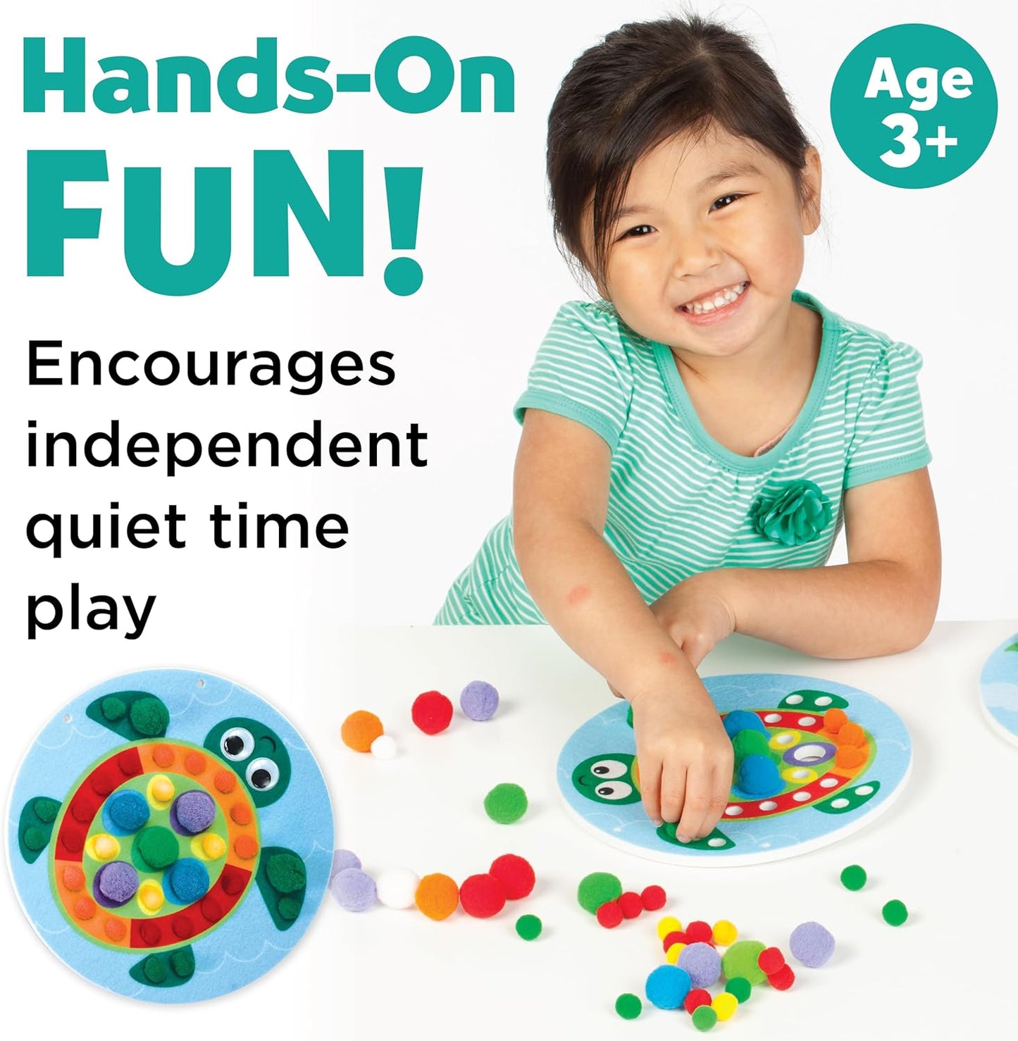 Creativity for Kids Pom Pom Pictures: Animals - Preschool Learning Activities, Sensory Toys for Toddlers, Toddler Arts and Crafts (Ages 3+)
