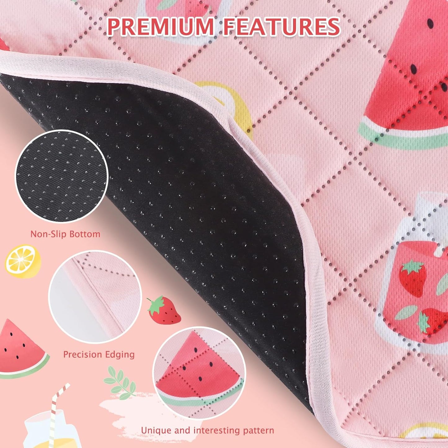 BVAGSS Washable Pee Pads for Dogs, 2 Pack Reusable Leakproof Puppy Wee Wee, Non-Slip Waterproof Pet Training, Super Absorbent Whelping XH081 (Watermelon, 24X18 Inch)