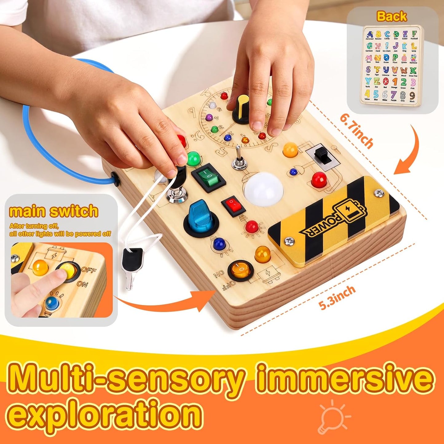 Busy Board for Toddlers - Montessori Educational Toy for 1-3 Year Old Boys & Girls | Travel-Friendly Sensory Learning Activity | Ideal for Kids with Autism(Clocks Busy Board)