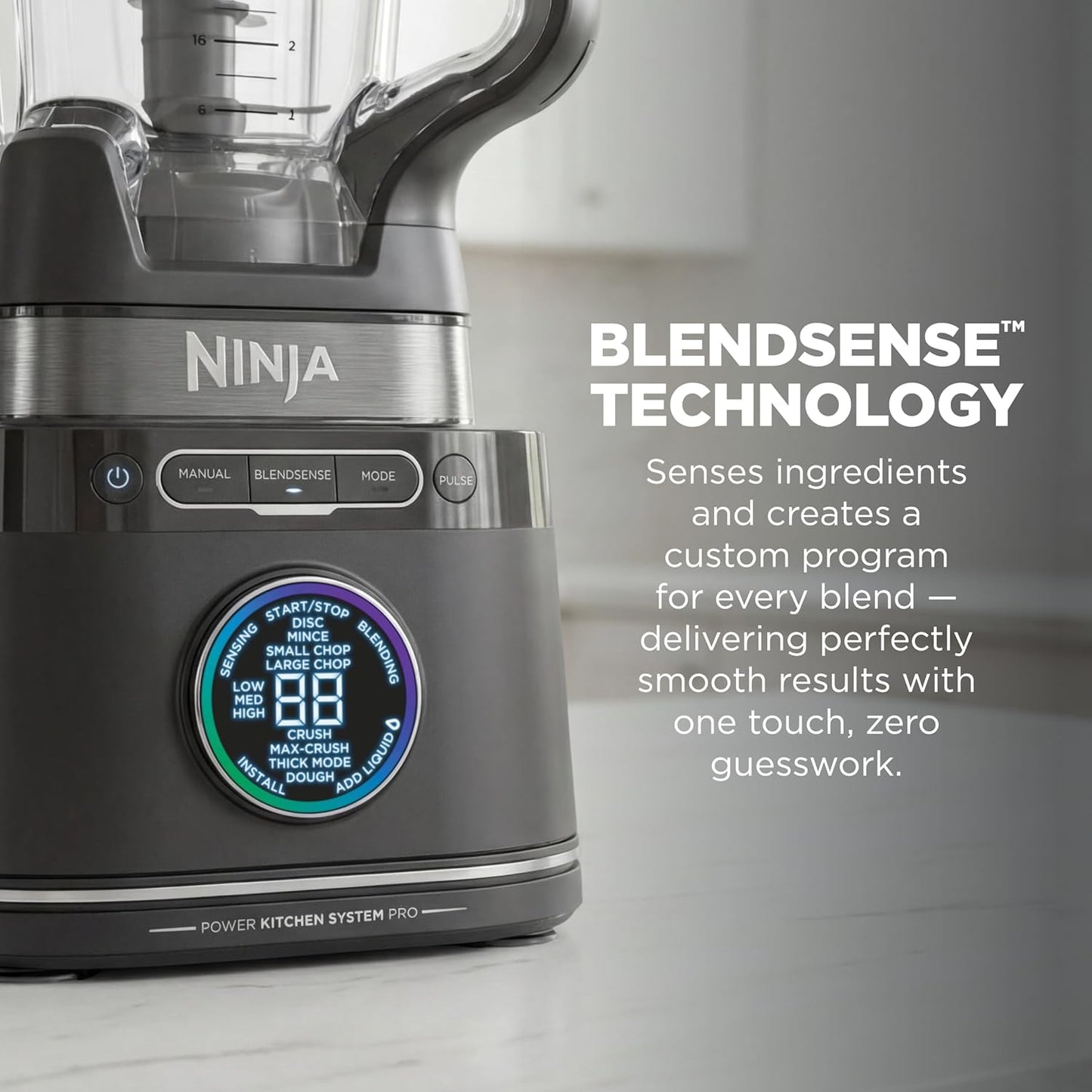 Ninja Kitchen System | All-in-One Food Processor & Blender | 8-Cup Bowl & (1) 24 oz. To-Go Cup BlendSense Tech | For Smoothies, Cookie Dough, Salsas, Cole Slaw & More | 1800 Peak Watt | Black | TB401