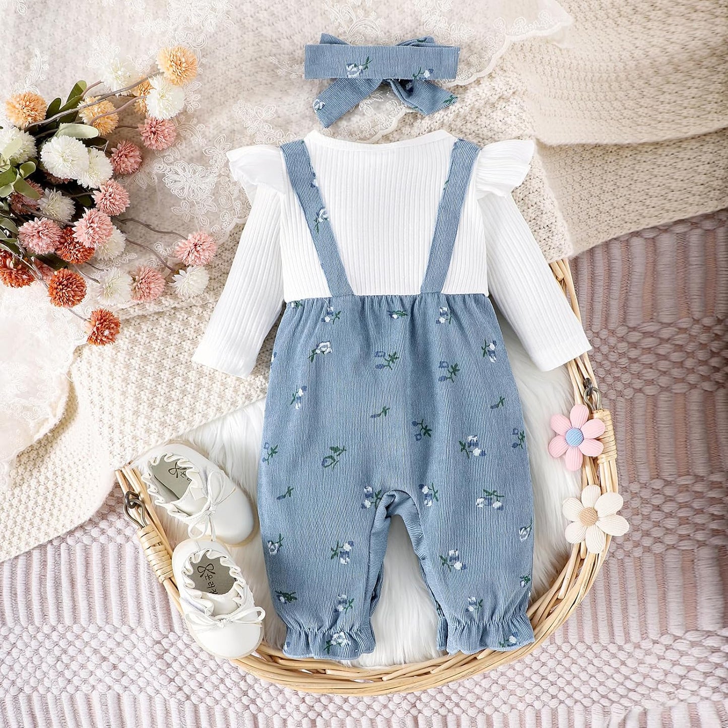 YINGISFITM Newborn Baby Girl Clothes Long Sleeve Romper One Piece Jumpsuit Fall Winter Infant Outfits 0 3 6 9 12 18 Months
