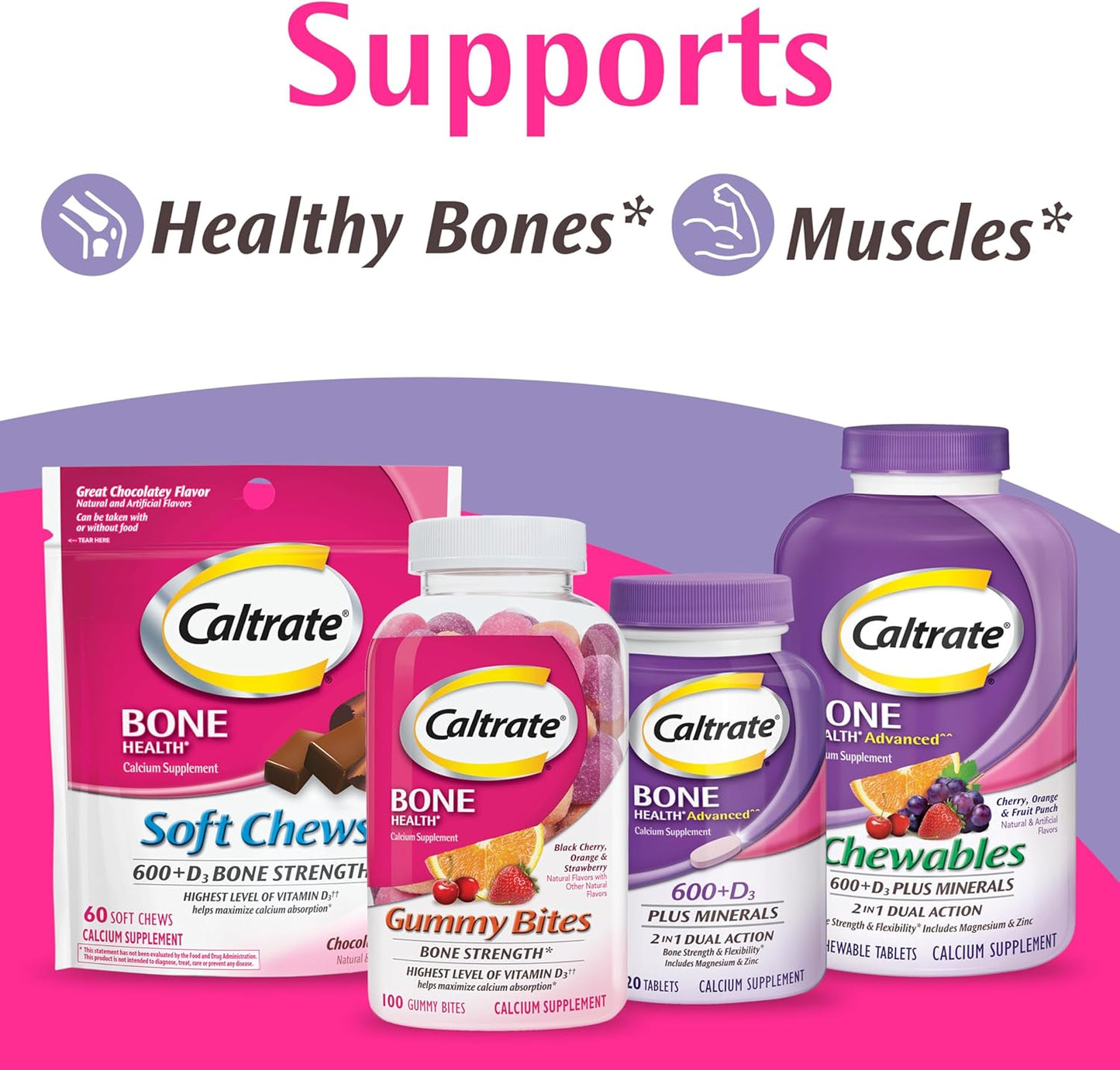 Caltrate Minis 600 Plus D3 Plus Minerals Calcium and Vitamin D Supplement Tablets, Bone Health and Mineral Supplement for Adults - 150 Count