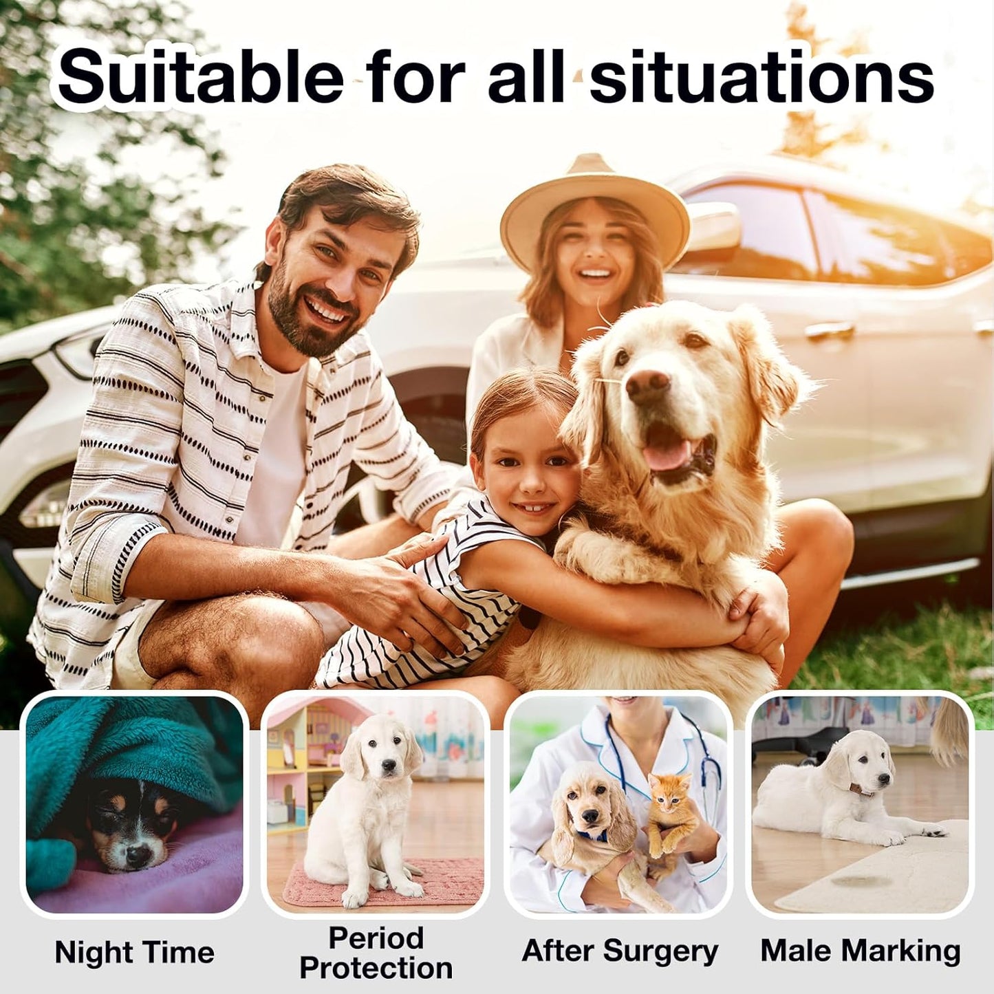 Dog Diaper Liners for Male and Female Dogs(100ct), Super Absorbent Disposable Doggie Period Booster Dog Diaper Inserts fit Most Reusable and Washable Pet Belly Band and Wraps