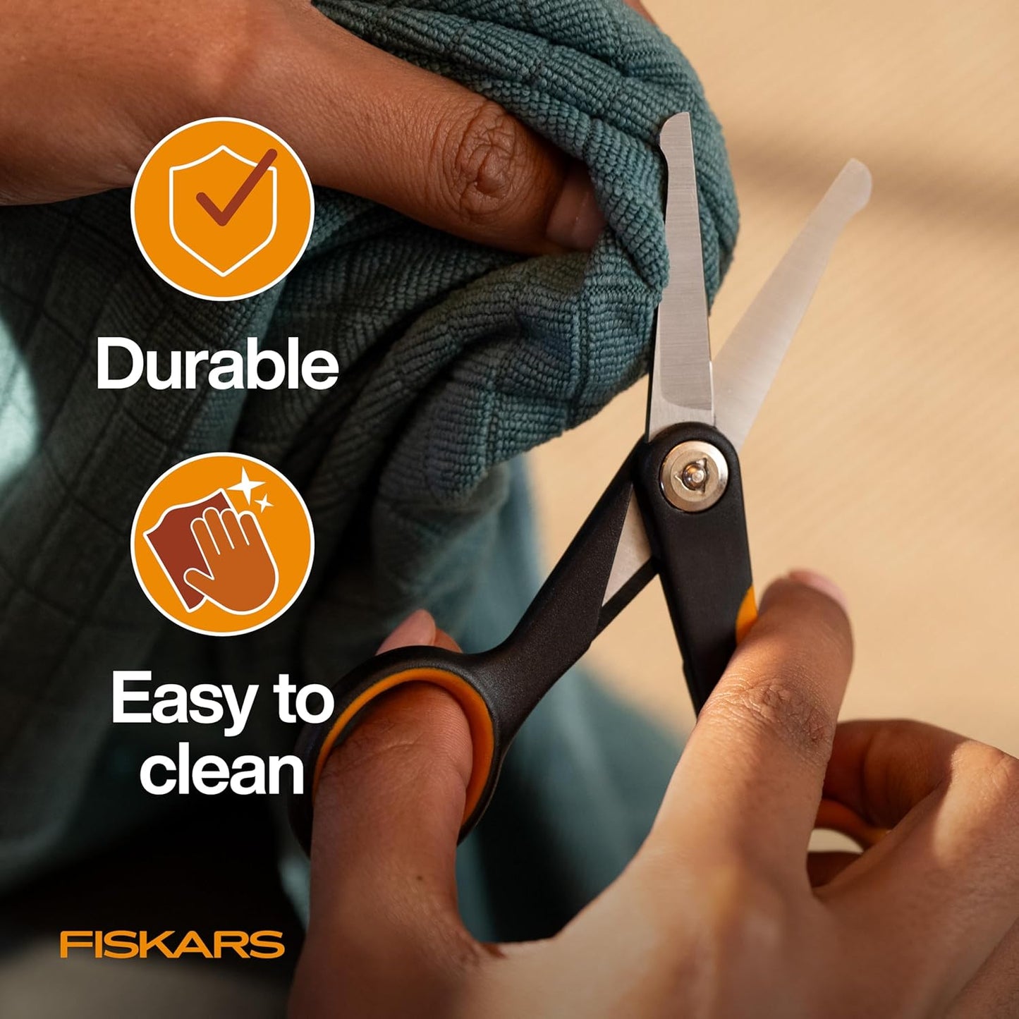 Fiskars Pet, Dog & Cat Grooming Scissors, Rounded Tips & SoftGrip Handle, Cat and Dog Supplies, 5.5”, Orange/Black, Detailing Scissors