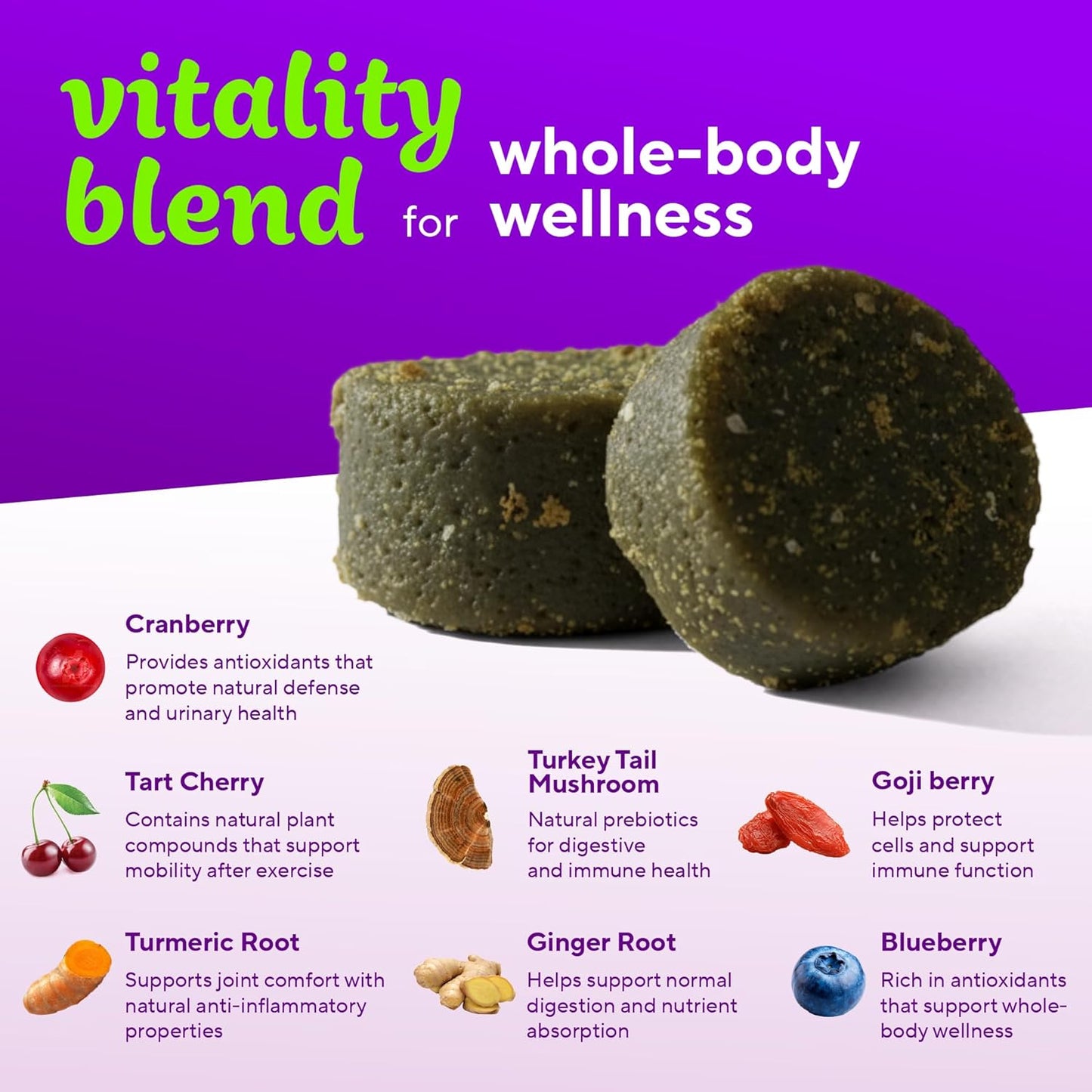 VitaFusion Probiotics for Dogs, Gut & Digestive Health Support with Colostrum & Quercetin, Immune & Seasonal Allergy Support, Superfood Vitality Blend, Beef Flavor120 Soft Chews.