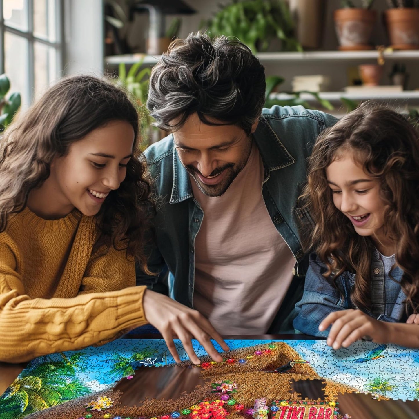 White Mountain 1000 Piece Jigsaw Puzzle Fun Coastal Summer Puzzles with Large Pieces Gift for Adults and Family 24"x30" - Floating Tiki Bar