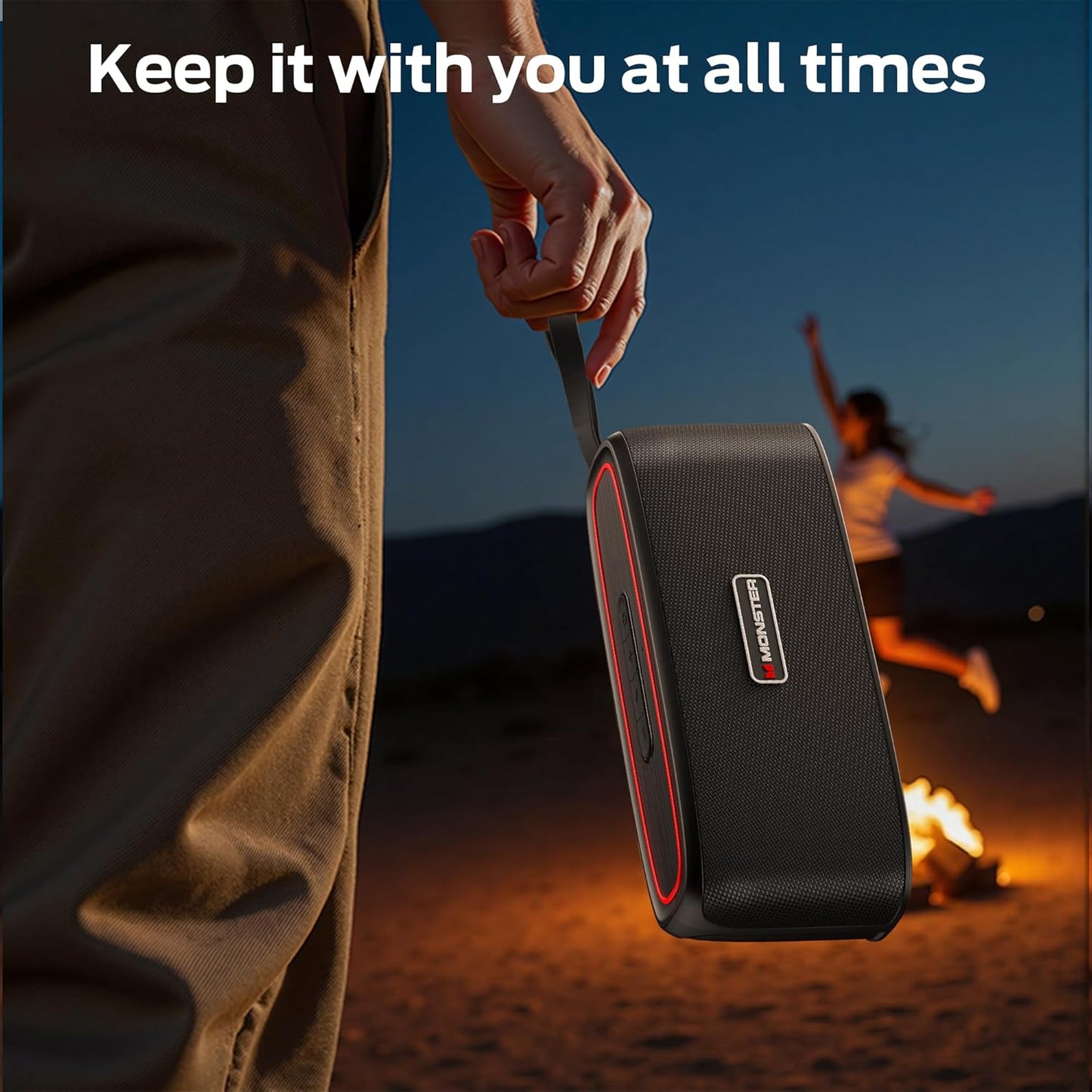 Monster Shock Portable Bluetooth Speaker, True Wireless Speaker, 30W Loud Stereo Sound, IPX6 Waterproof Speaker,17 Hours Playback,Speakers for Home/Outdoors/Travel,Gifts