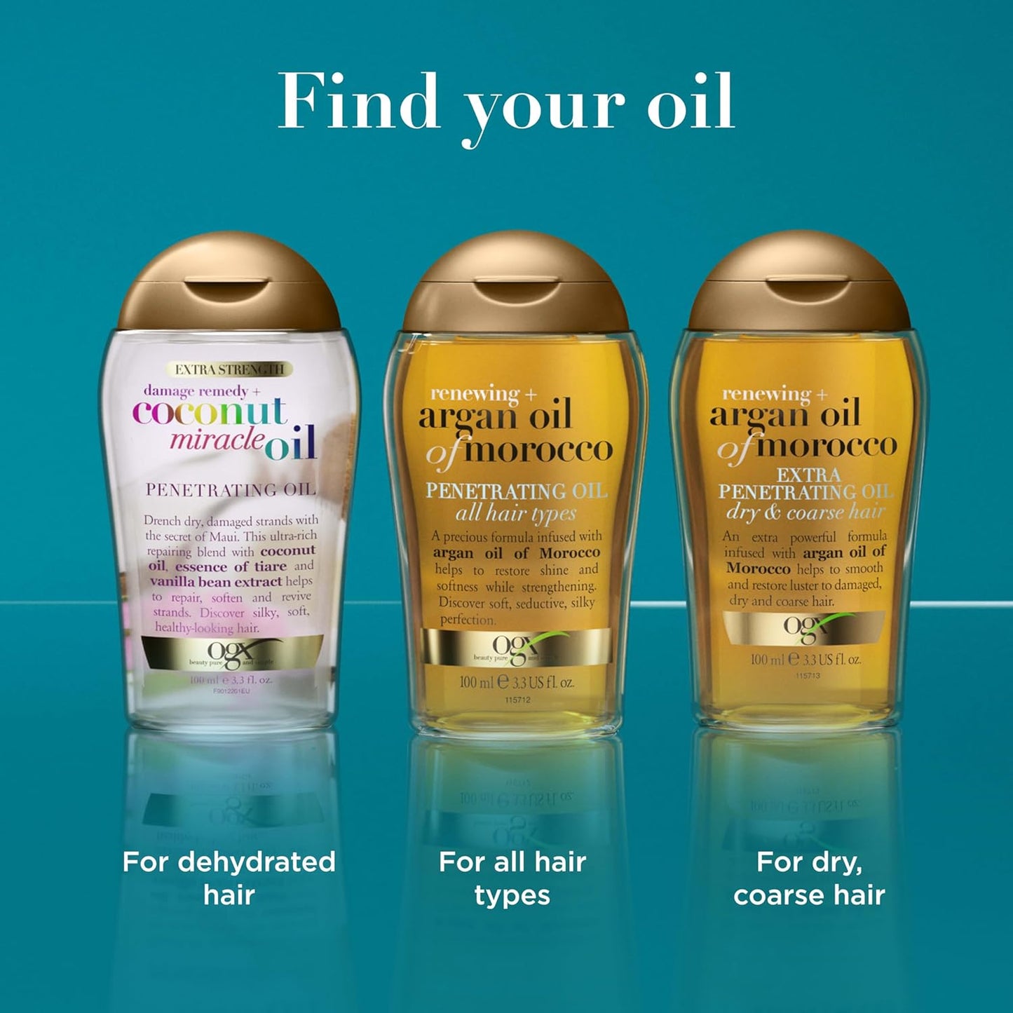OGX Renewing + Argan Oil of Morocco, Cold-Pressed Argan Oil for Hair Penetrating Treatment & Shine, Moisturizing & Strengthening Silky Oil for All Hair Types, Paraben & Sulfate Free, 3.3 fl oz | Renewing, Moisturizing, Strengthening, Silky Oil, All Hair T