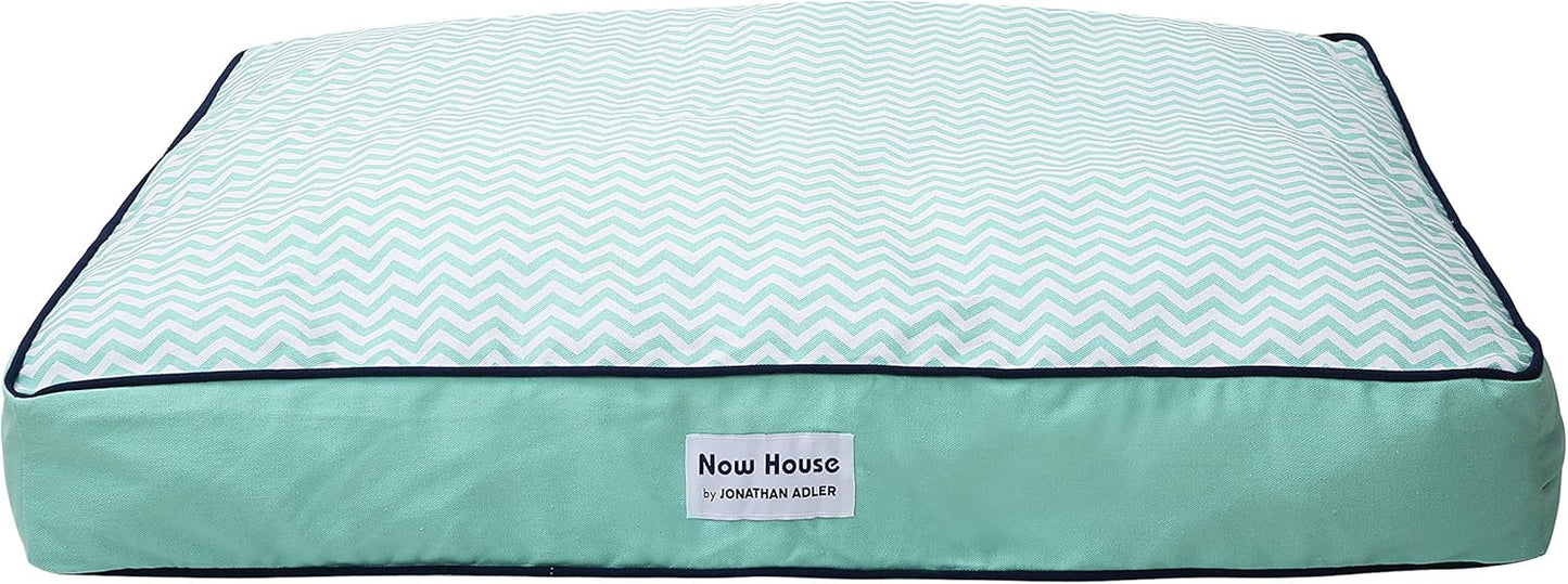 Jonathan Adler Now House for Pets Teal Chevron Cushion Dog Bed, Large: Machine Washable Dog Bed for Large Dogs by Jonathan Adler