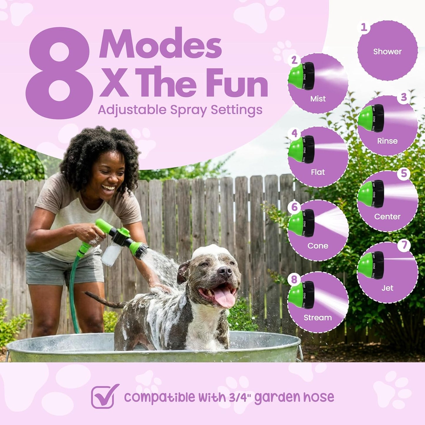Soap & Shampoo Dispenser for Pet Wash and Garden Hose Sprayer Nozzle by Girl With The Dogs