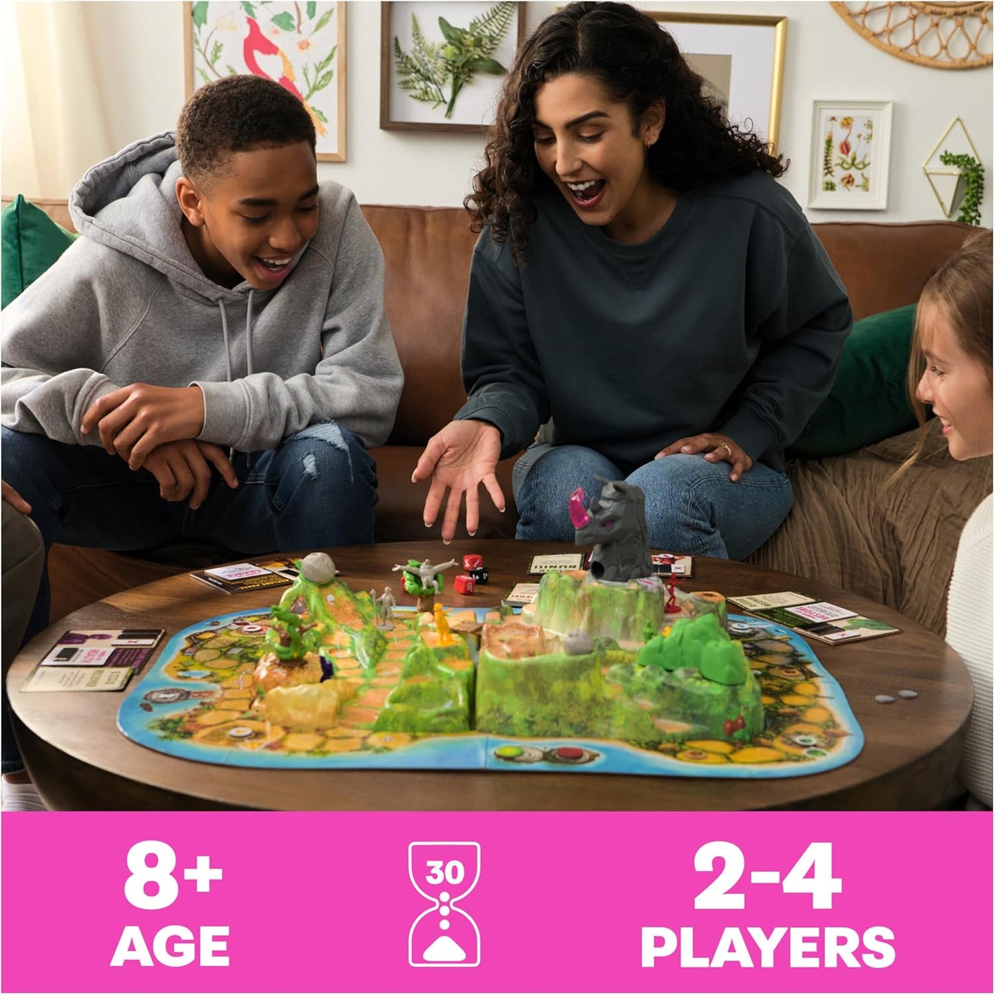 Spin Master Games, Jumanji Stampede, 3D Adventure Cooperative Board Game, for Fans of The Jumanji Movies, Easter Gift, 2-4 Players, for Ages 8 & Up