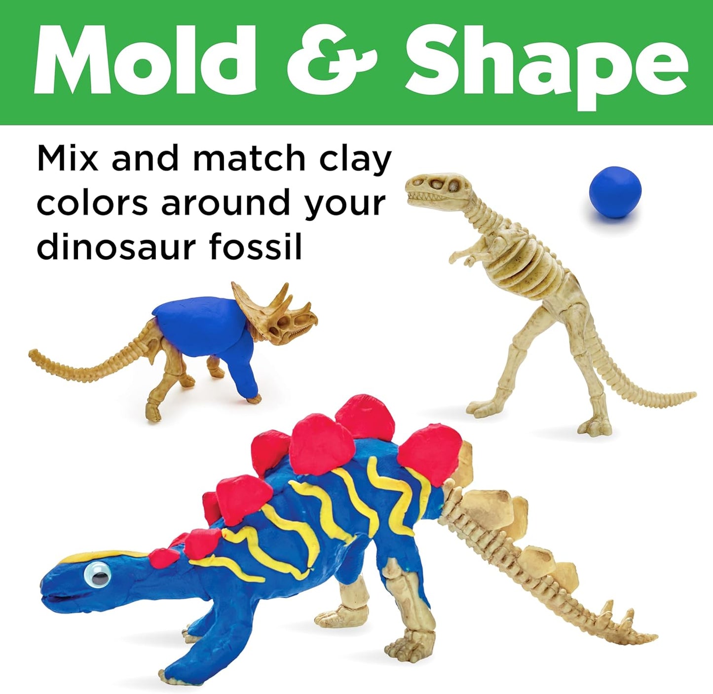Creativity for Kids Create with Clay Dinosaurs: Sensory Craft, Creative Toy, Dinosaur Children's Toy, Boy Gifts, Easter Basket Stuffers for Kids (Ages 5+)