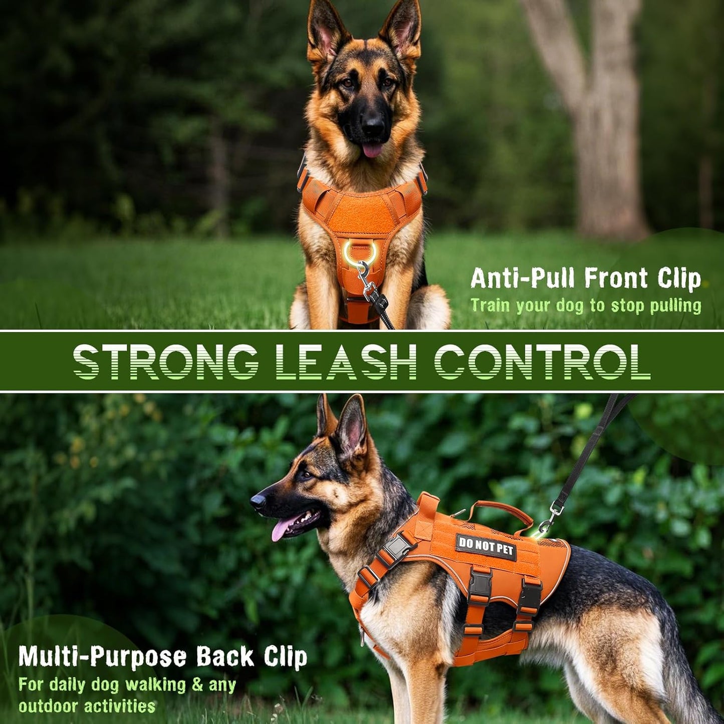 WINSEE Mesh Dog Harness with 10 Pet Patches for Small Service Dog in Training, Breathable Tactical Molle Vest with Double Handle, Reflective Military Pet Vest for Walking Hiking