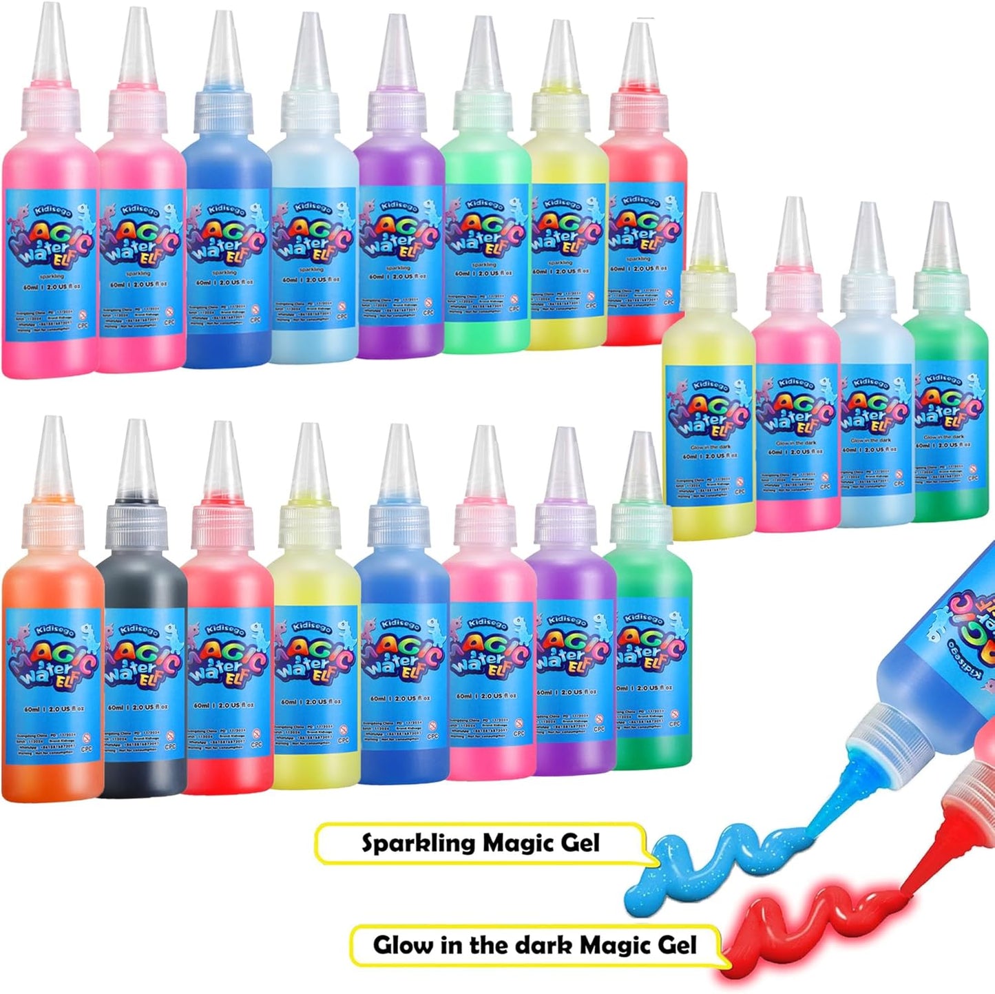 Aqua Fairy Water Gel Kit for Kids, Magic Water Elf Toy Kit with 20 Colors Magic Gel, Aqua Fairy kit with 24 Shape Molds, Crate Your Own Magic Elf Kits Water Pets Craft Kits for Kids