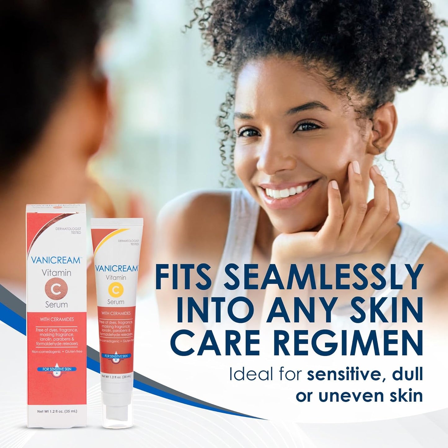 Vanicream Vitamin C Serum, 1.2 Fl Oz, Formulated without Common Irritants for Sensitive Skin, Milky and Lightweight Brightening Serum, Hydrates & Boosts Glow, Dermatologist-Tested