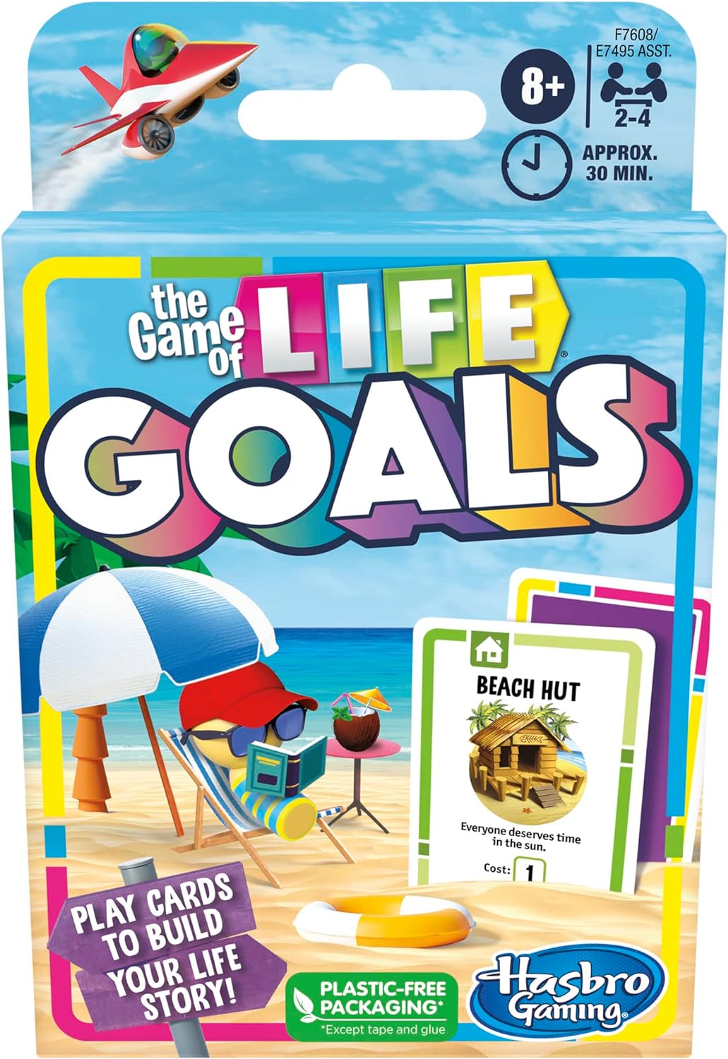 Hasbro Gaming The Game of Life Goals Card & Quick-Playing Family Game, 2-4 Players, Fun Summer Activities, Vacation Travel Essentials, Ages 8+