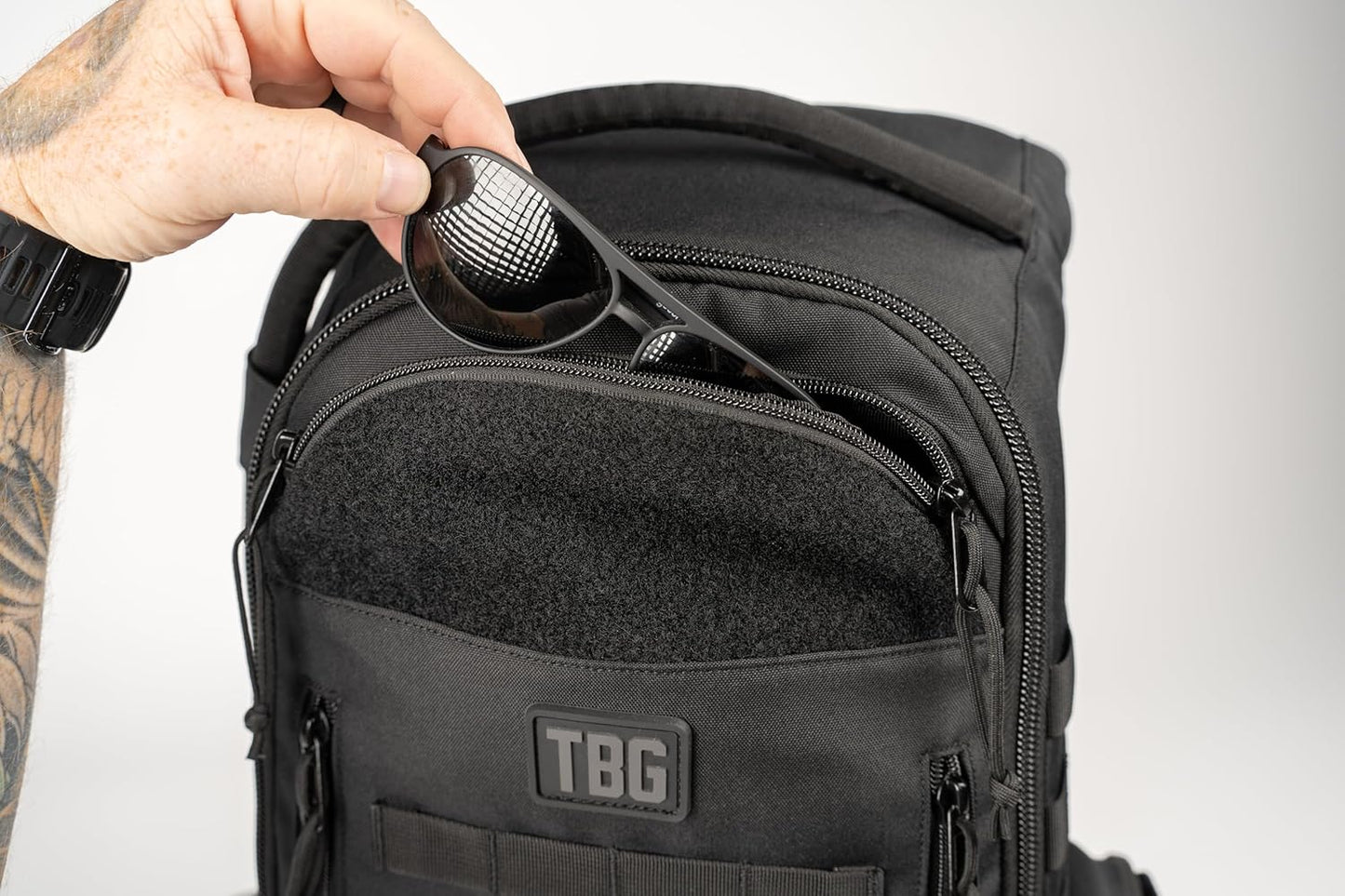 Tactical Baby Gear Daypack Tactical Diaper Bag Backpack for Dads - MOLLE compatible, Built-in Changing Mat, Stroller Straps (Black 4th Gen)