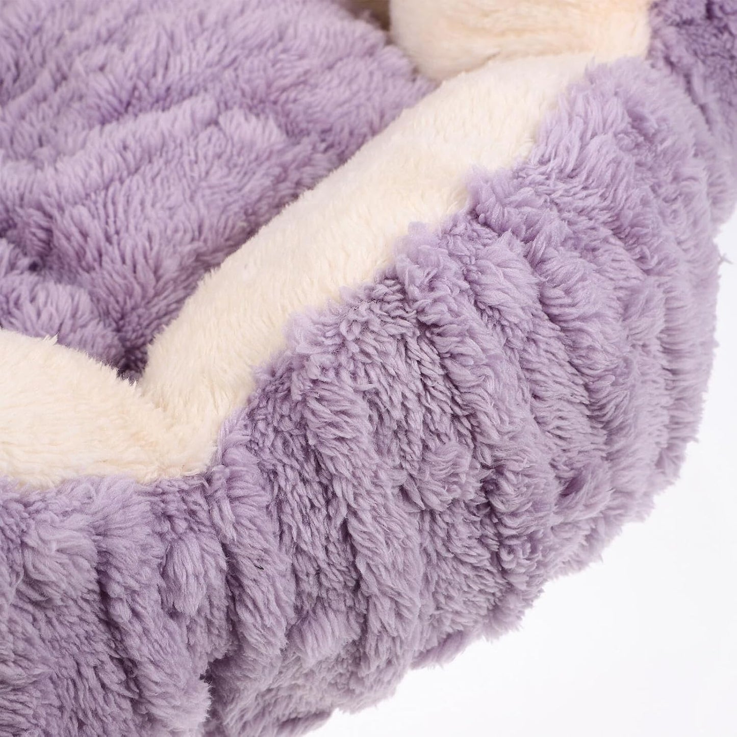 Milisten Self-Warming Cat Bed Thickened Knot Design Detachable Washable Violet Pet Cushion Bed for Indoor Cats and Kittens