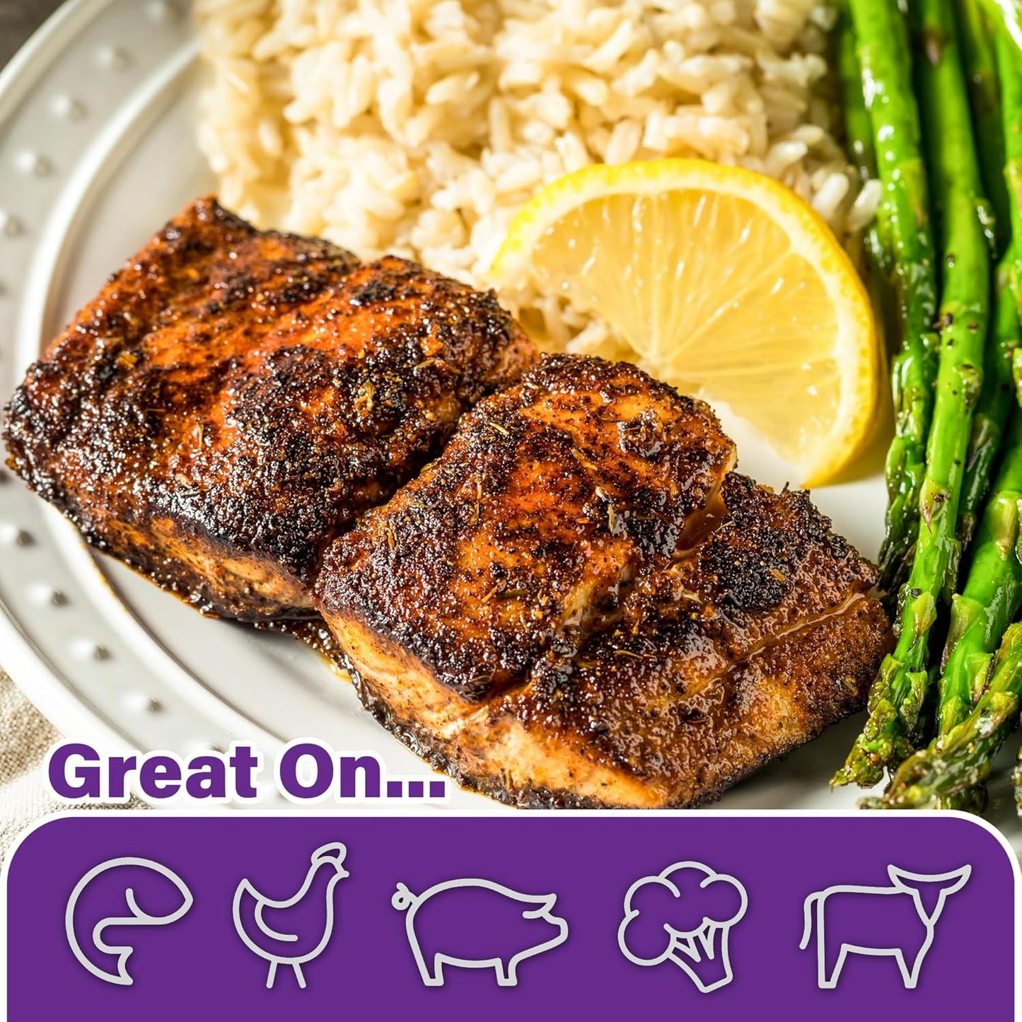 Blackened Seasoning 22 oz Food Service – Ideal for Grilling or Cooking Fish, Chicken, Pork, Steak, Vegetables, Burgers, Salmon, Soups & More - Great for Restaurant Kitchens – Adds Authentic Louisiana Flavor - By Cajun's Choice