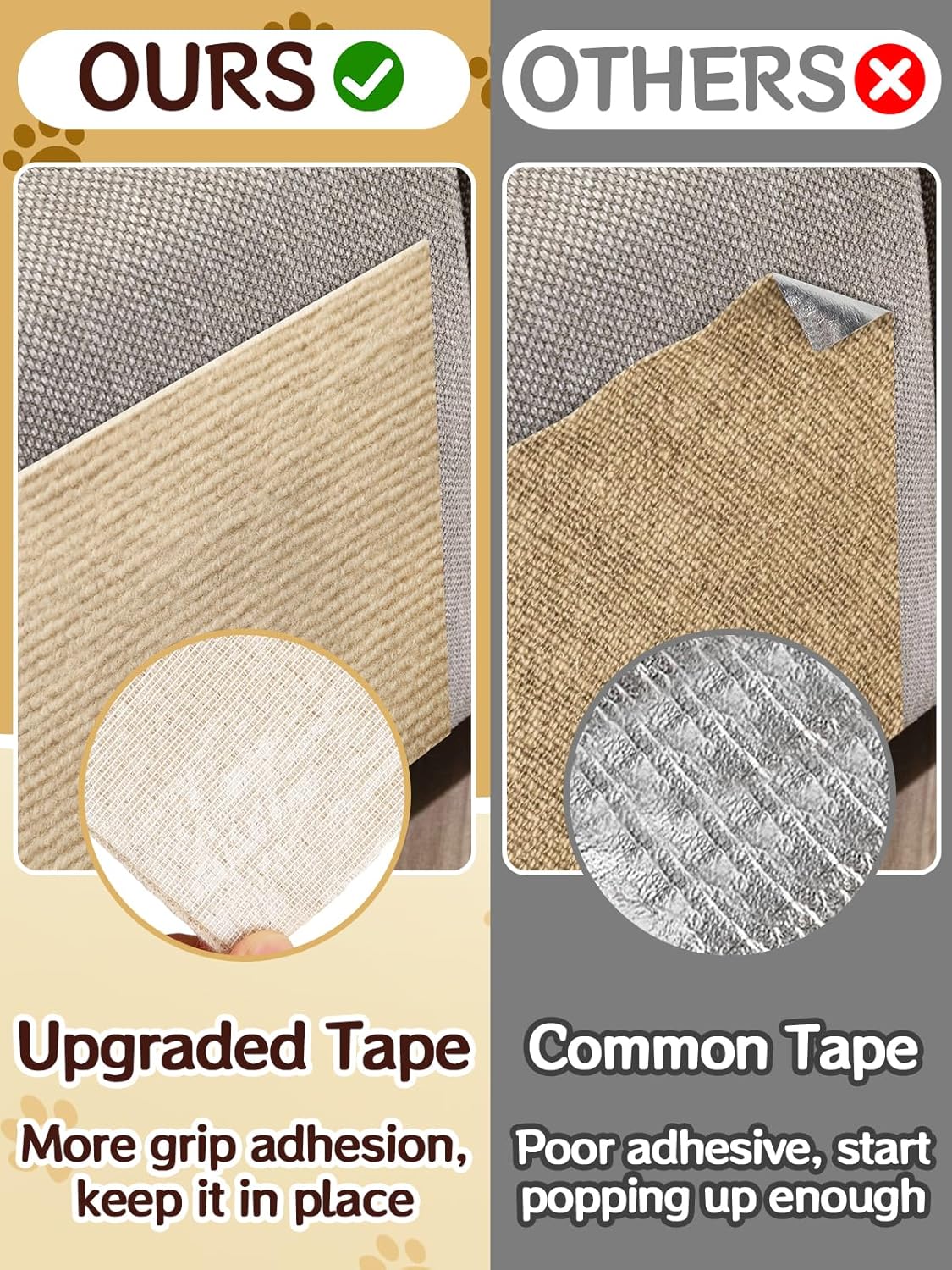 15.7"×78.7" Cat Scratch Furniture Protector - Strong Adhesive & Cuttable Cat Couch Protector for Leather Fabric Furniture Carpet Cats Tree