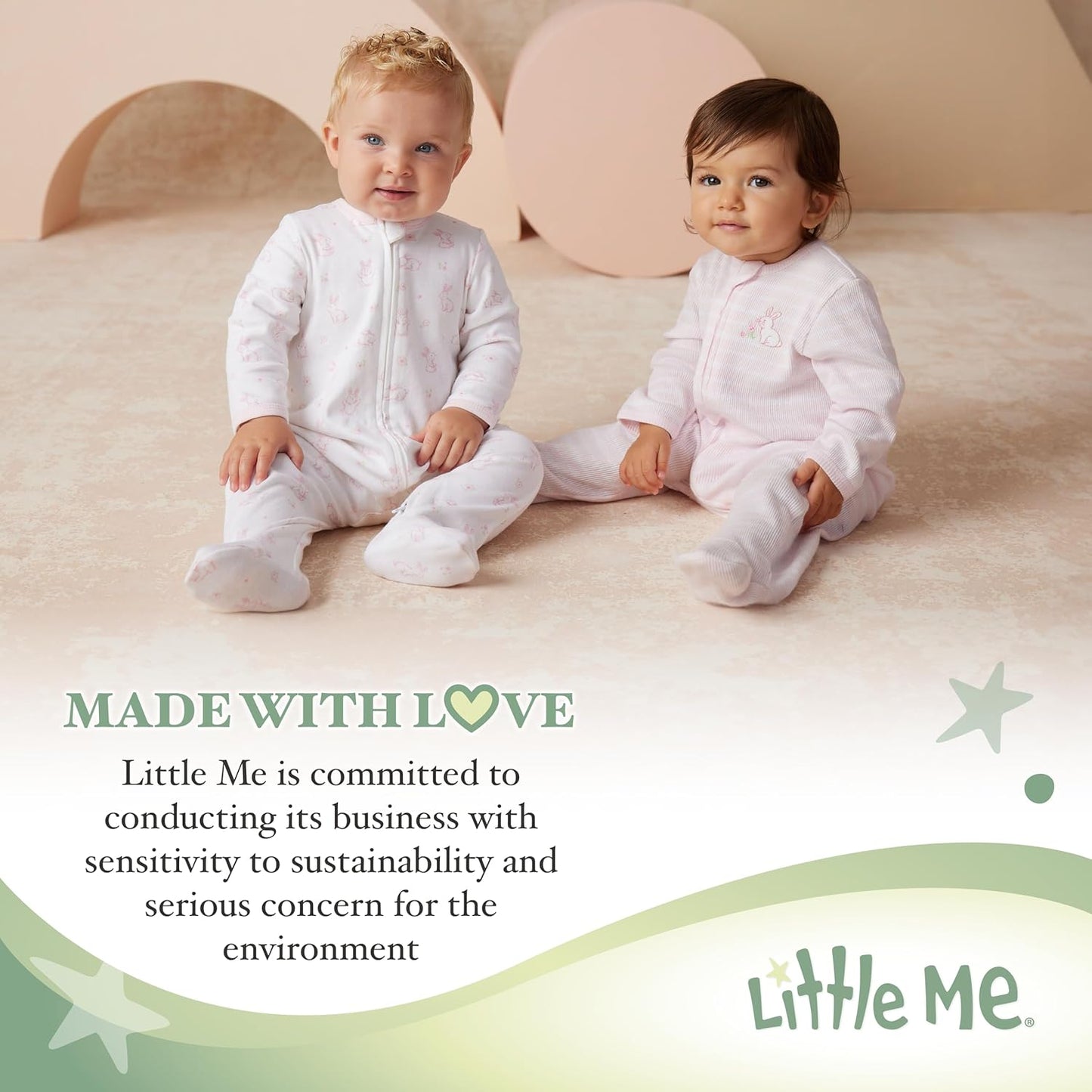 Little Me Clothes for Baby Girls' 100% Cotton Scratch-Free Tag Footie Sleeper, Preemie to 9 Months