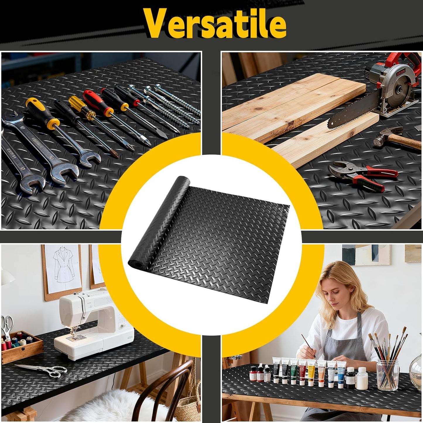Workbench Mat 47.24"x23.62" Work Bench Pad, 2mm Non-Slip Steel Plate Tool Station for Painting, Woodworking, Crafting, DIY Building (47.24" x23.62)