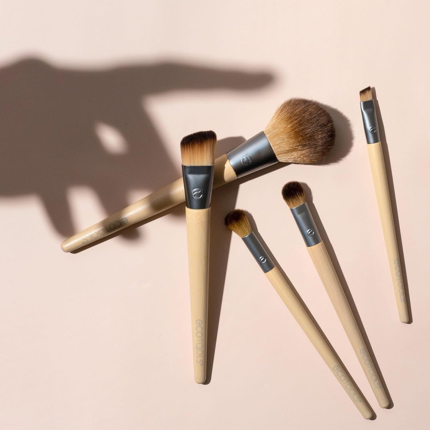 EcoTools 6 Piece Start The Day Beautifully Makeup Brush Set, Makeup Brushes For Eyeshadow, Blush, Concealer, & Foundation Application, Eco-Friendly, Gift Set, Synthetic Hair, Vegan & Cruelty-Free
