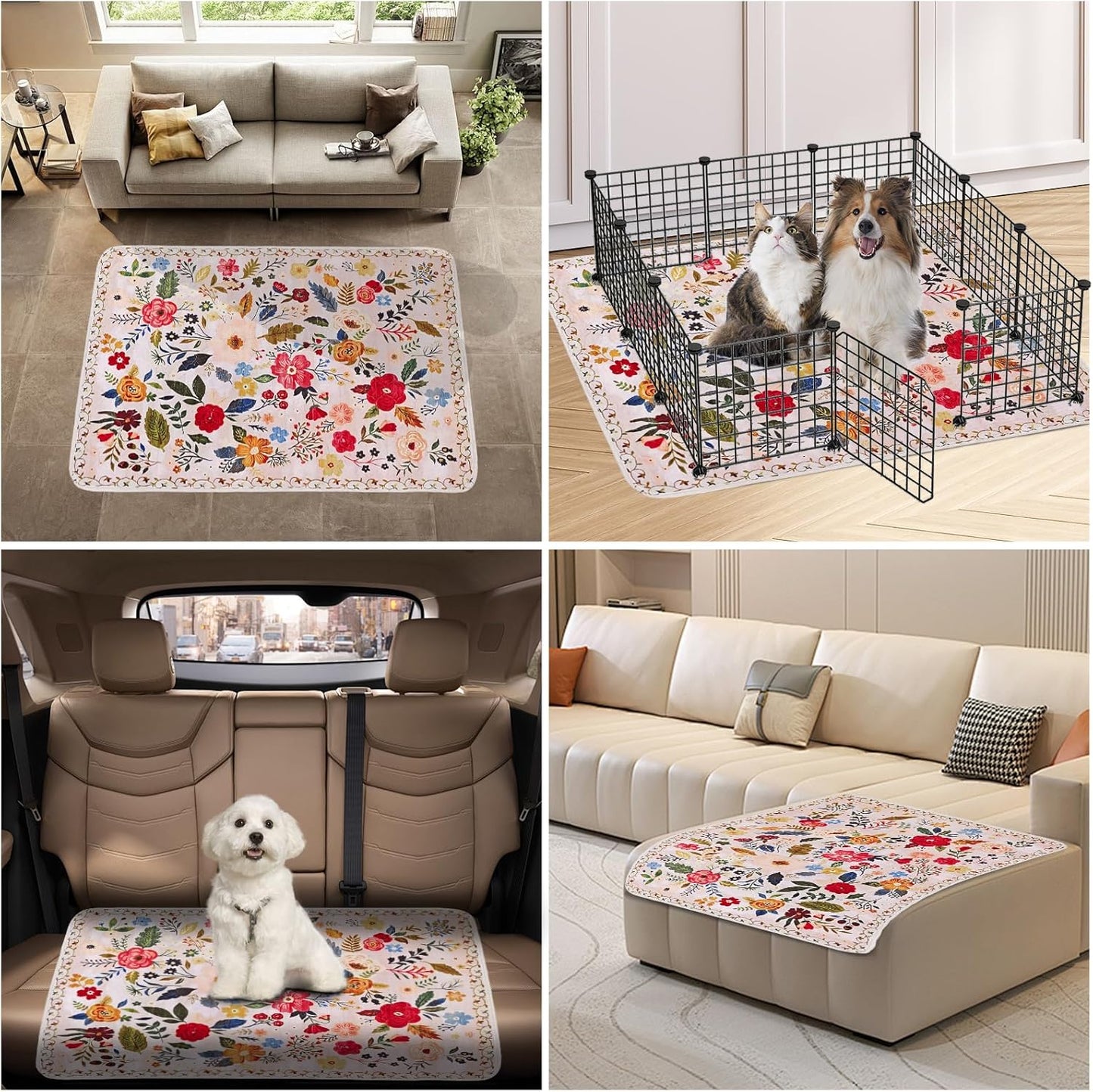 Washable Pee Pads for Dogs 2 Pack, Puppy Pads with Pheromones, 2026 Upgraded PuppyPad 48"x32" Super Absorbent Quick Dry Dog Training Pads, Waterproof & Non-Slip Whelping Pads for Crate,Floor,Sofa