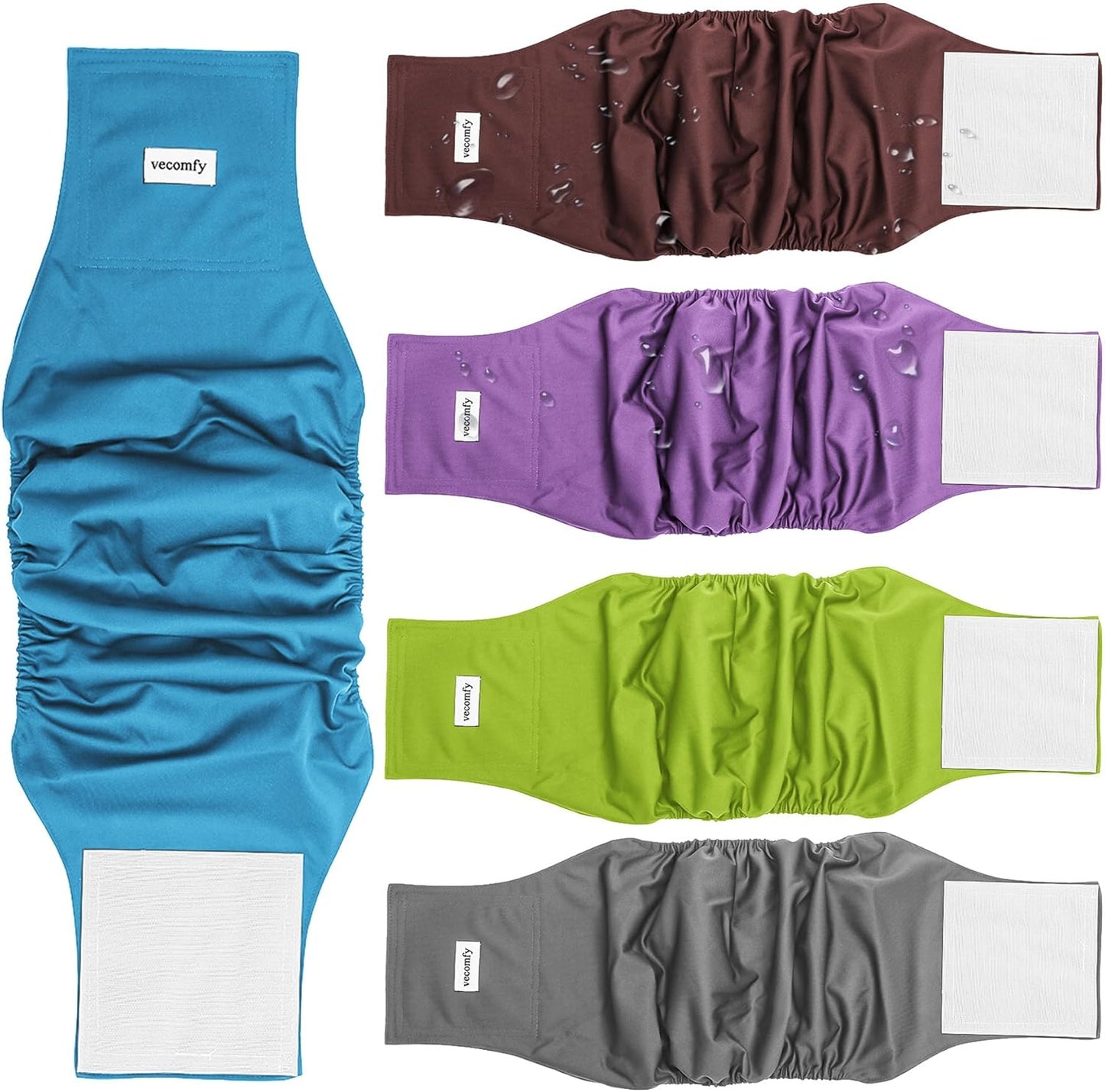 Dog Belly Bands for Male Dogs Diapers(5 Pack),Premium Washable Reusable Small Dog Belly Wrap Leakproof Doggie Diapers,M