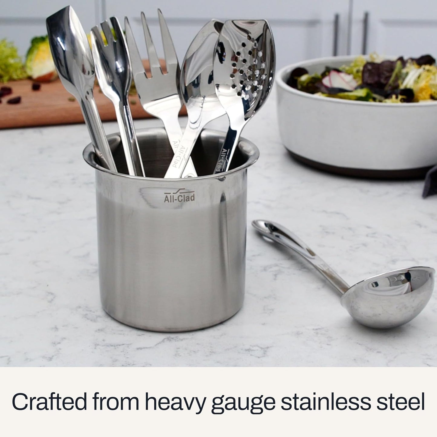 All-Clad Specialty Stainless Steel Kitchen Gadgets Soup Ladle Kitchen Tools, Kitchen Hacks Silver