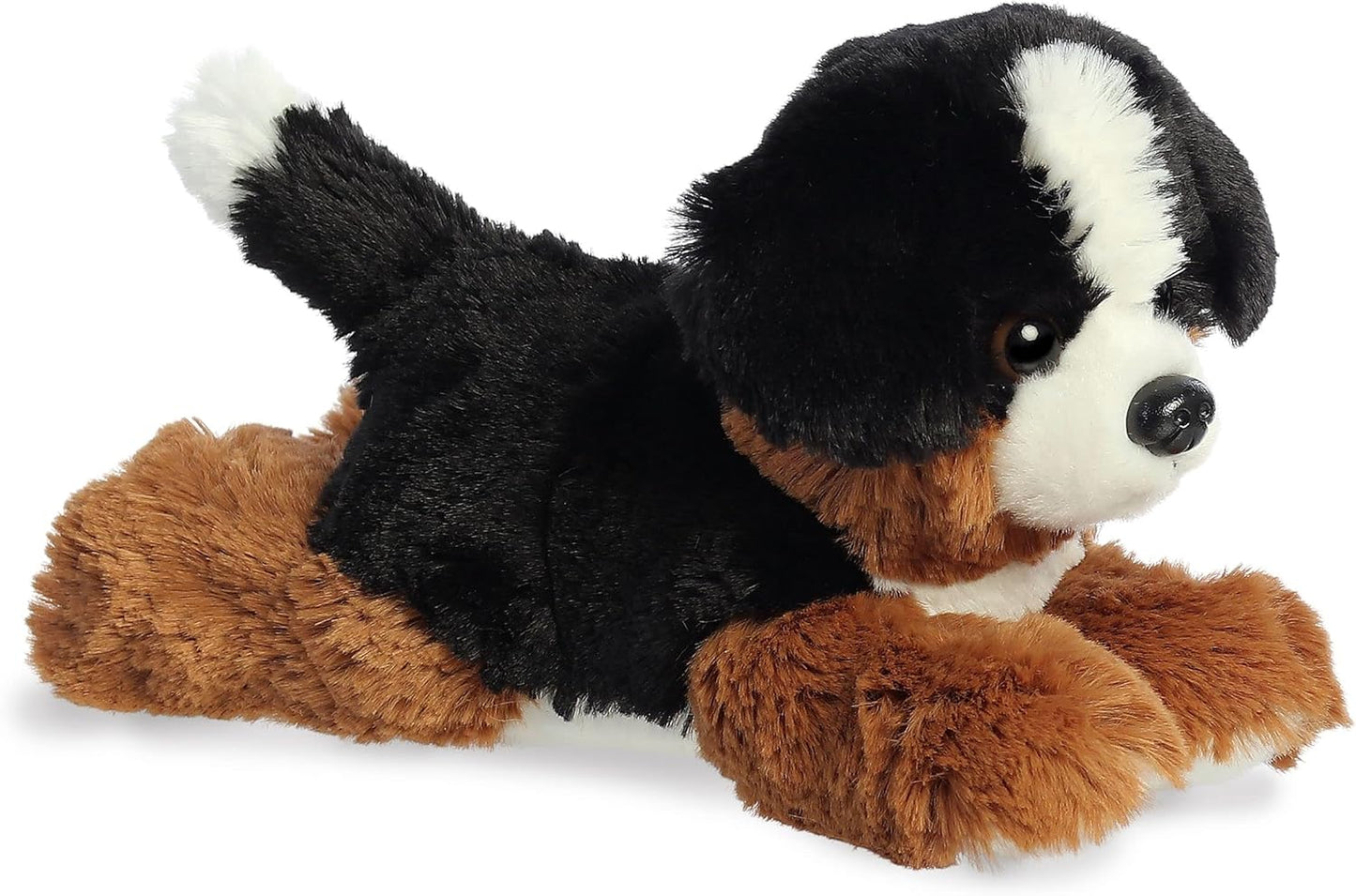 Aurora® Adorable Mini Flopsie™ Bernie Mountain Dog™ Stuffed Animal - Mini Companions Ready for Playful Adventures - for Kids All Ages, Toddlers, Adults, and Families - Black 8 Inches