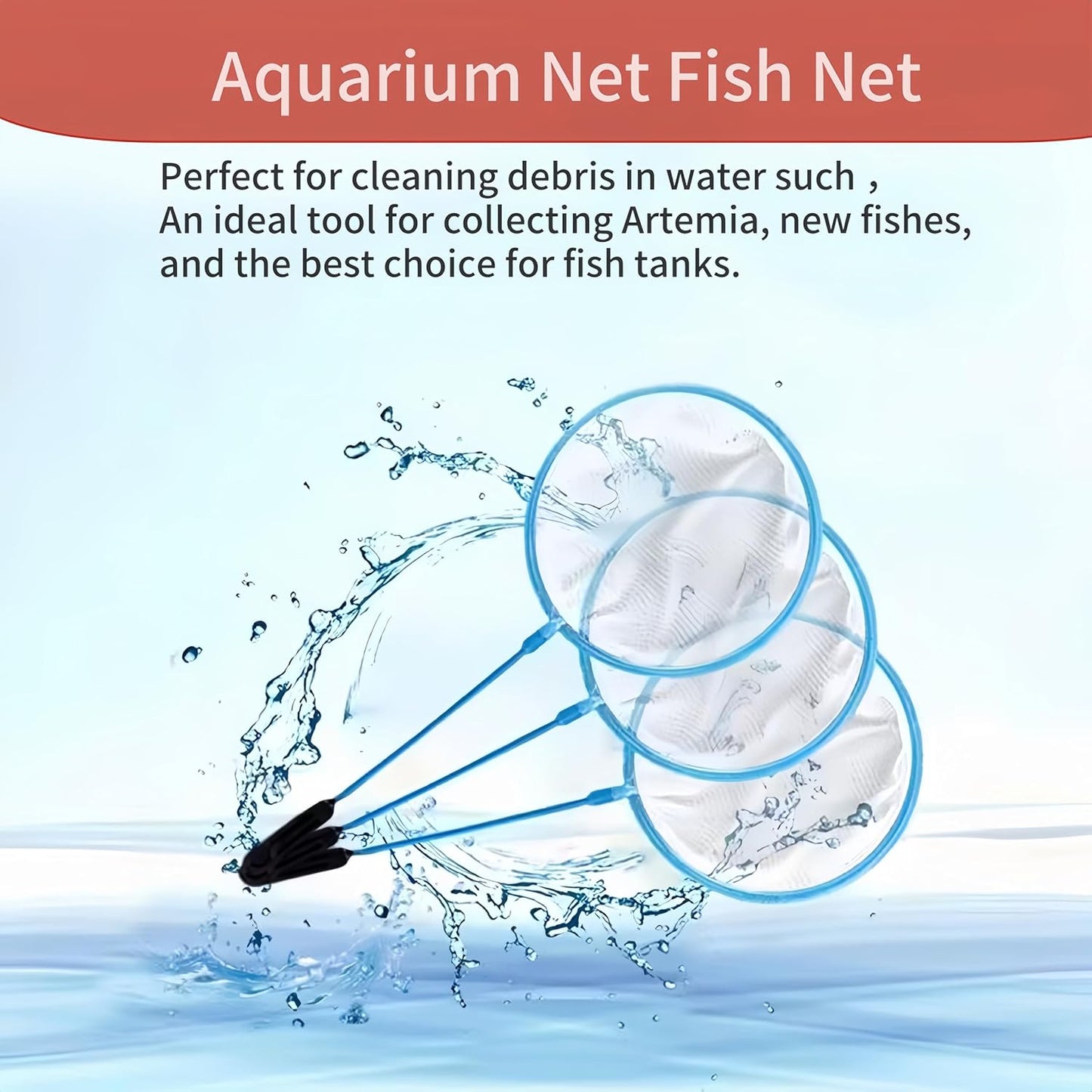 20pcs Aquarium Fish Net Cleaner Net Fish Tank Filter Nets, Brine Shrimp Sieve Fish Net High Density Mesh,Blue