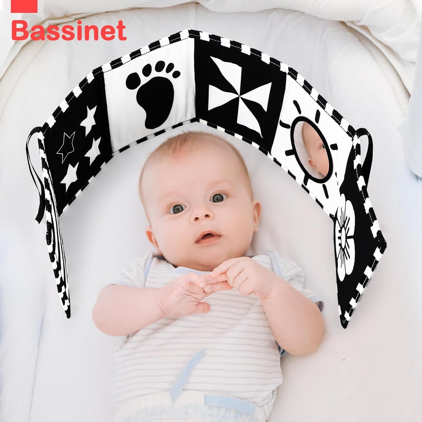 URMYWO Black and White Baby Toy, Tummy Time High Contrast Newborn Toys 0-3 Months, Soft Baby Book, Visual Stimulation Montessori Sensory Infant Toys 0-6-12 Months, Boy Girl Shower Gift, Easter Stuffer