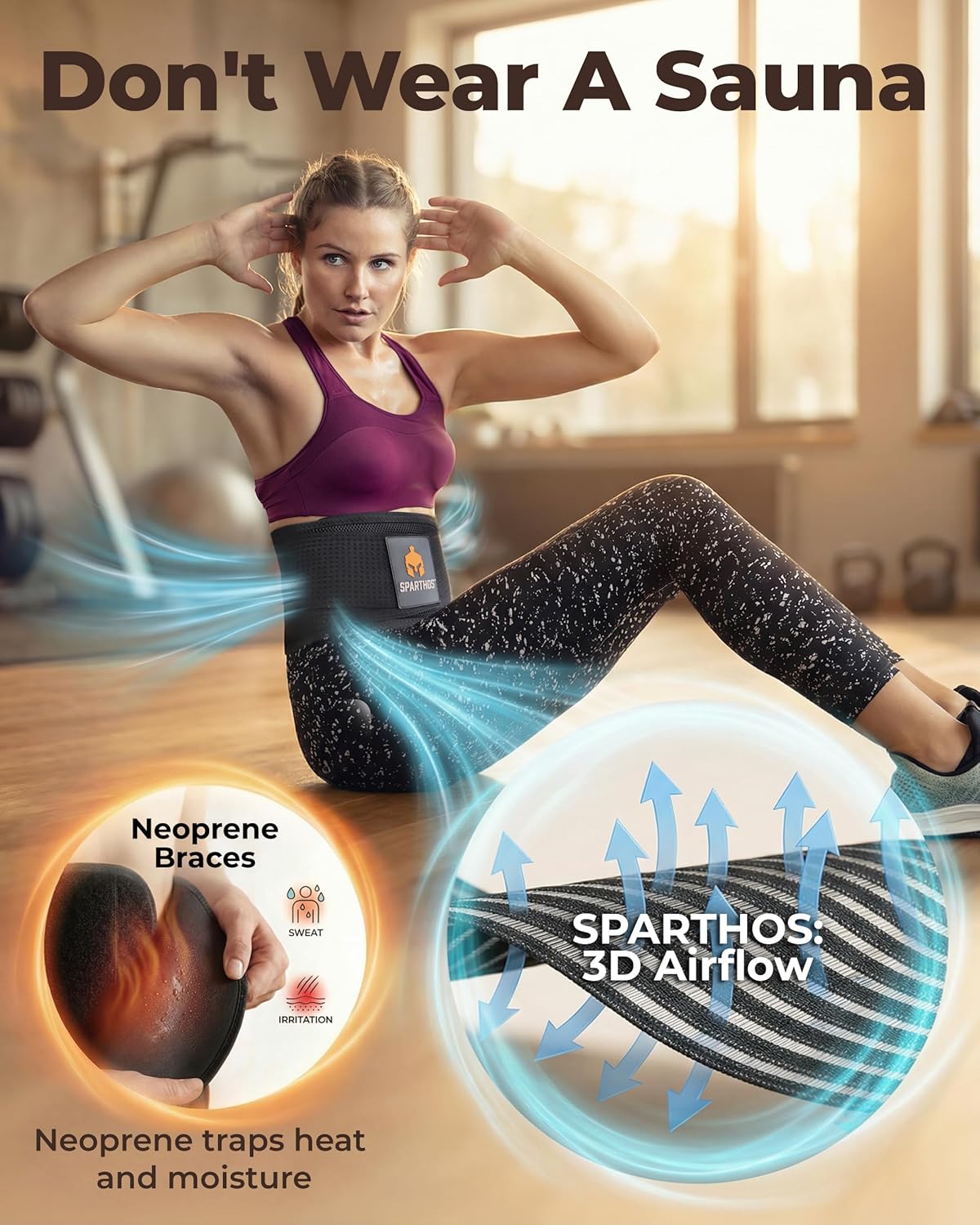 Sparthos Back Brace for Lower Back Pain - Immediate Relief from Sciatica, Herniated Disc, Scoliosis - Breathable Design With Lumbar Support Pad - For Home & Lifting At Work, For Men & Women - Medium